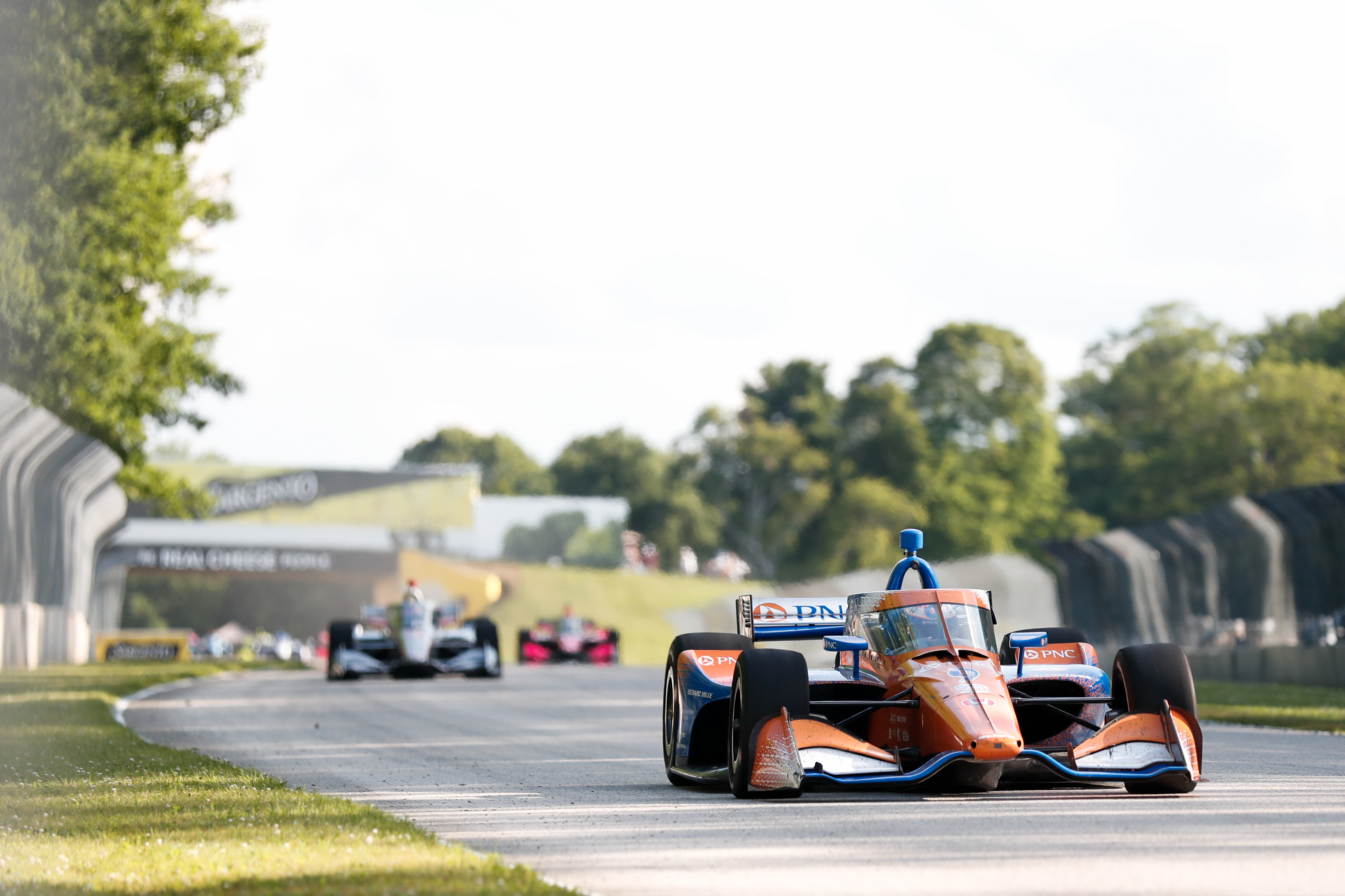 Scott Dixon Ganassi IndyCar leads at Road America