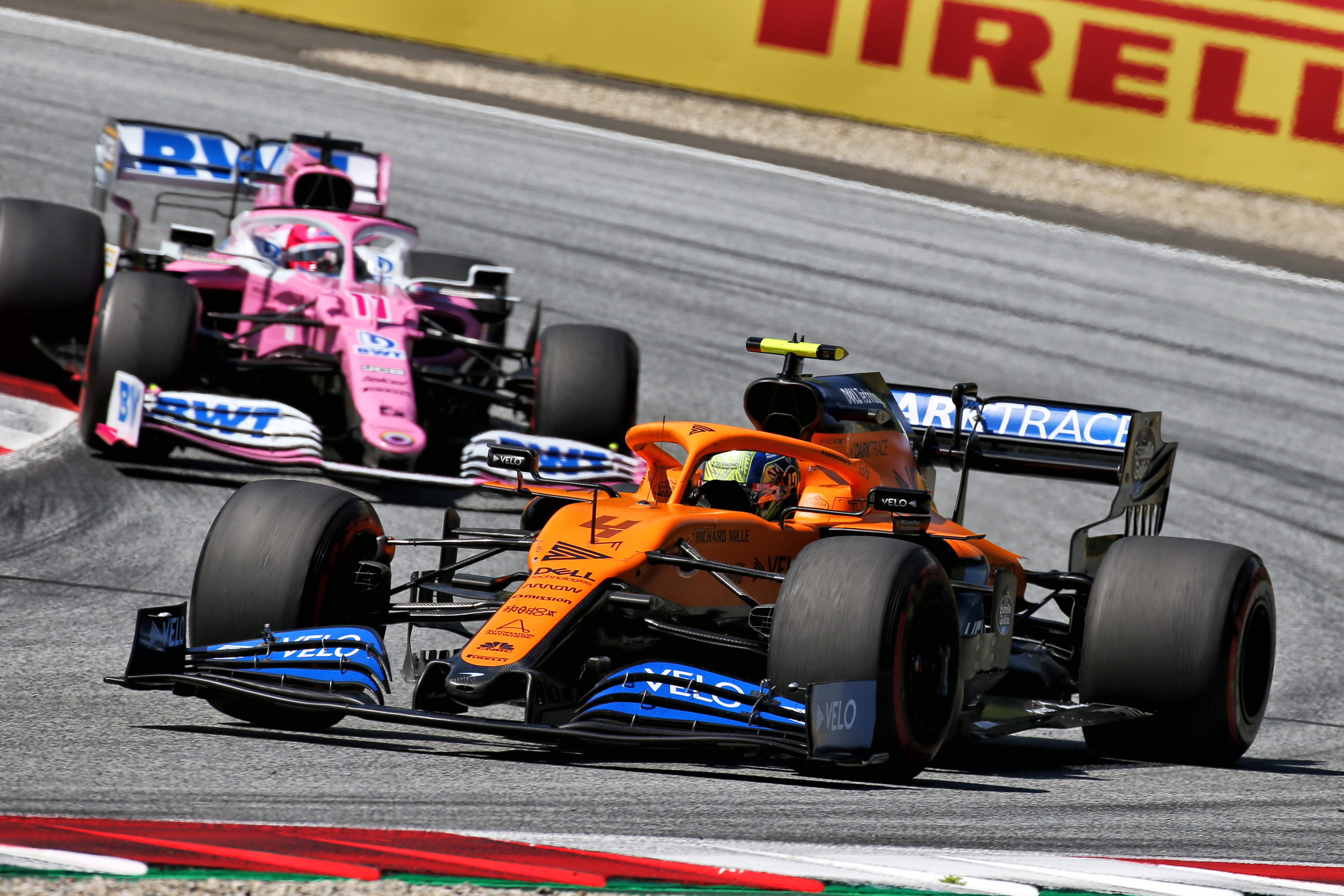 Lando Norris McLaren Sergio Perez Racing Point Austrian Grand Prix F1 2020