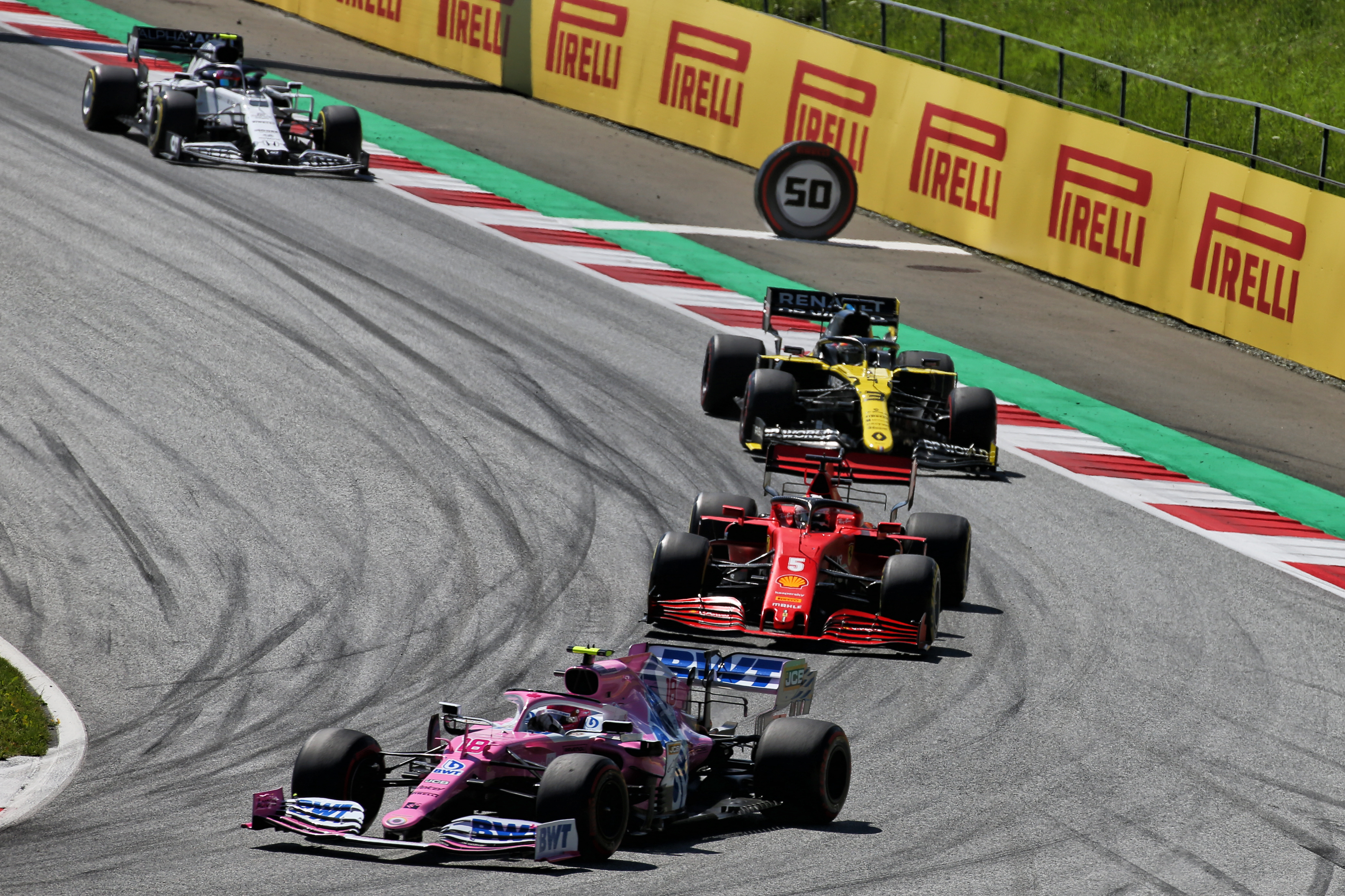 Lance Stroll Sebastian Vettel Daniel Ricciardo Racing Point Ferrari Renault F1 2020 Austrian Grand Prix