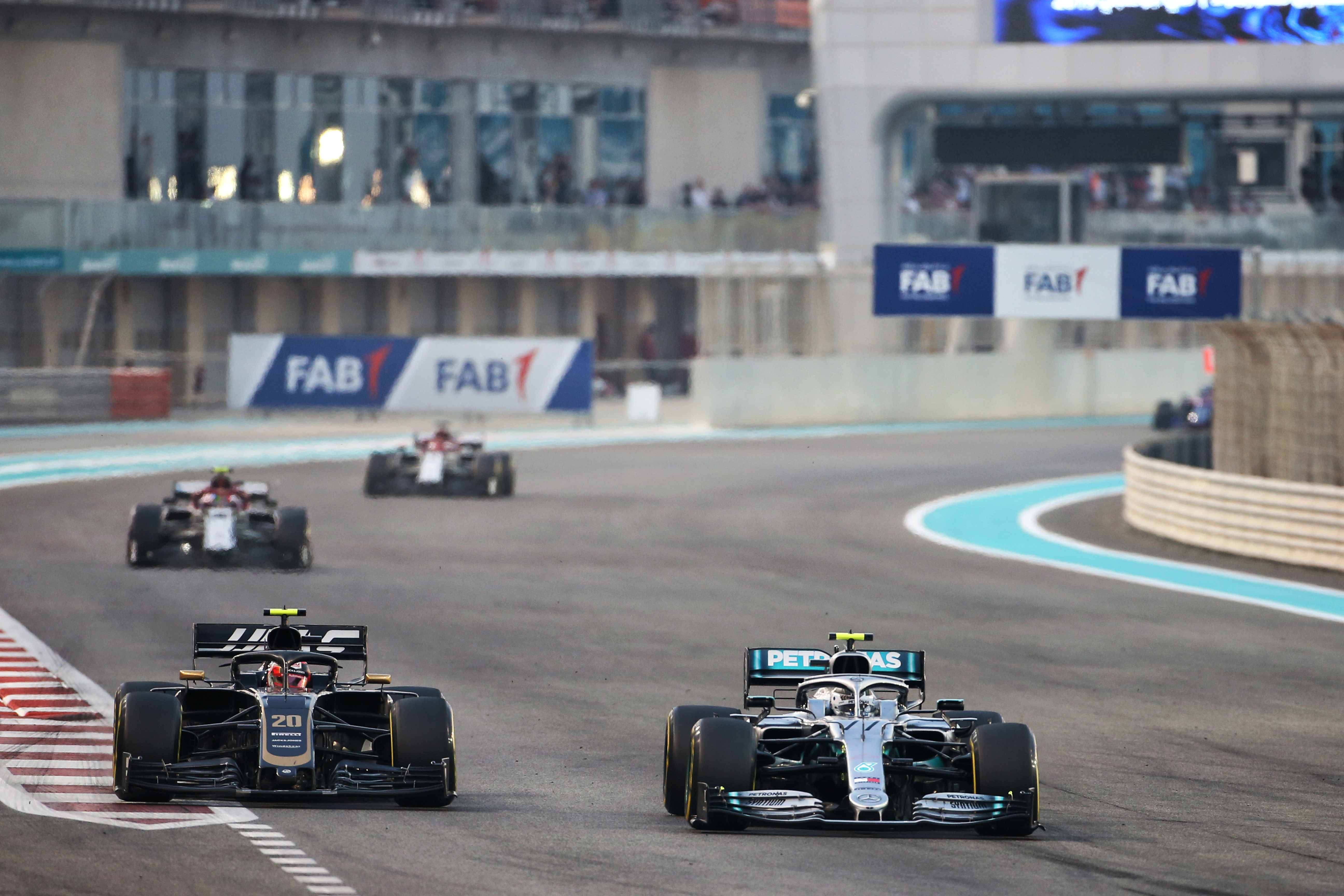 Valtteri Bottas Mercedes Romain Grosjean Haas Abu Dhabi Grand Prix 2019