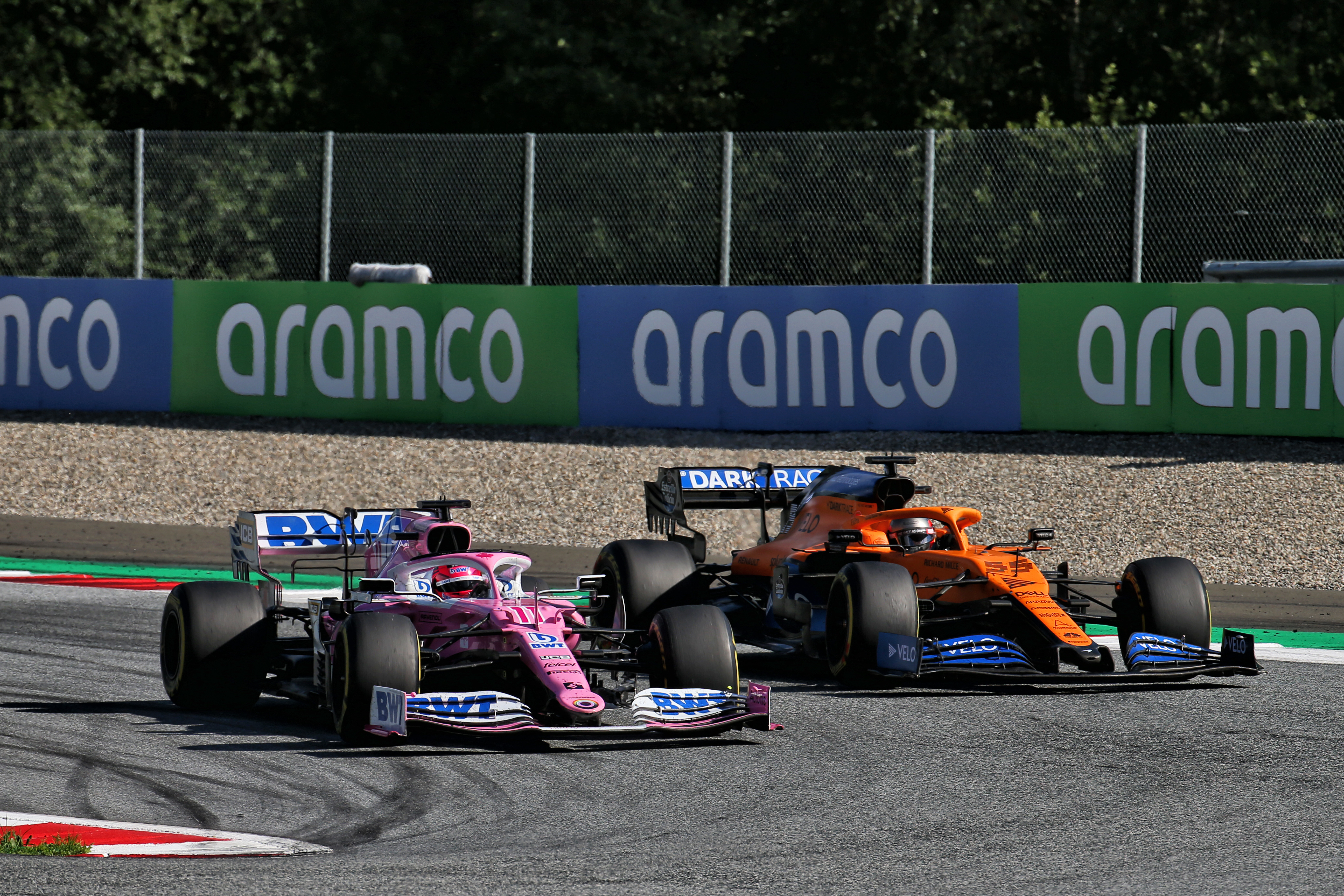 Sergio Perez Racing Point Carlos Sainz Jr McLaren Austrian Grand Prix 2020