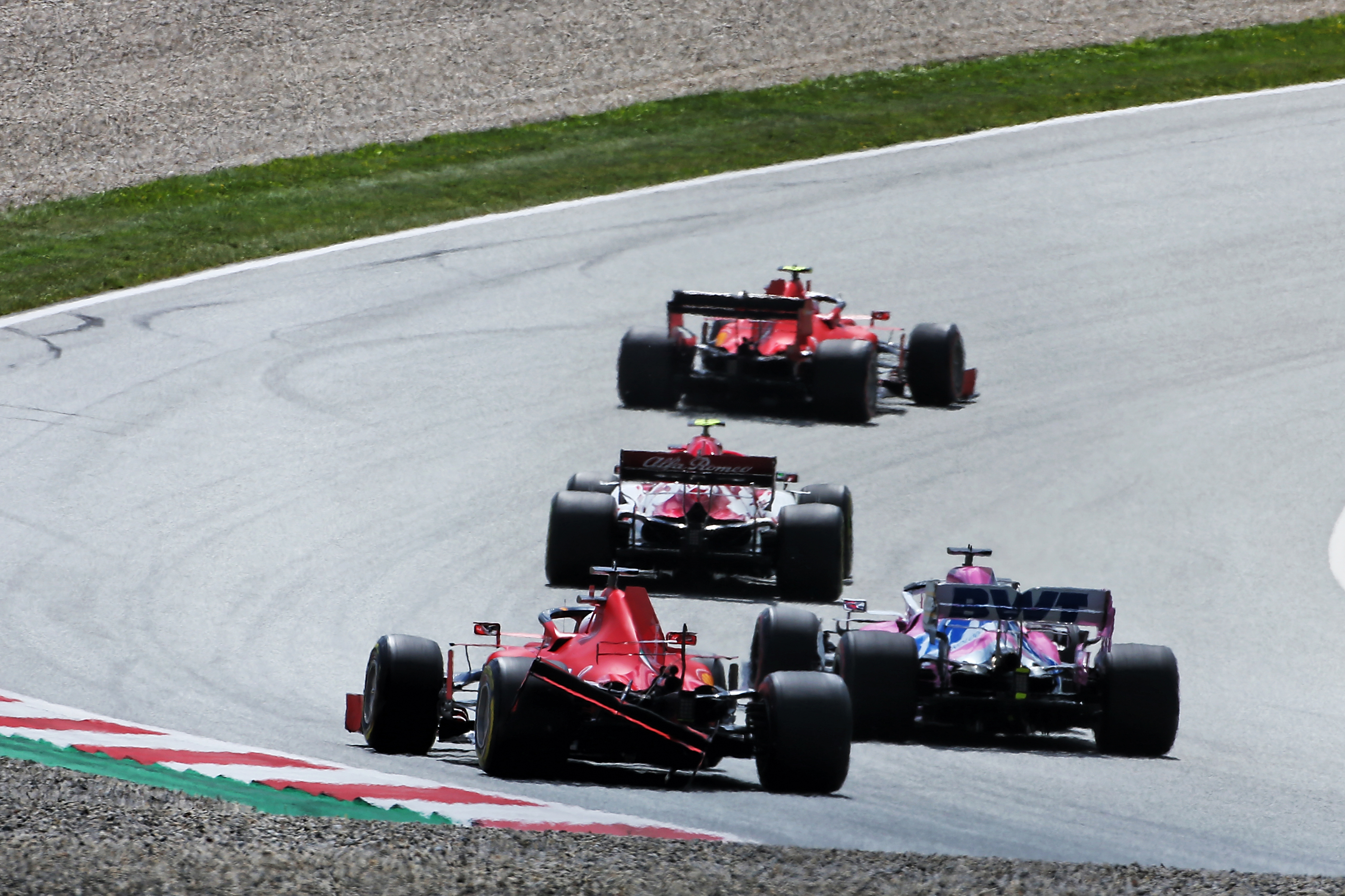 Sebastian Vettel rear wing damage after Leclerc crash Styrian GP F1 2020 Red Bull Ring