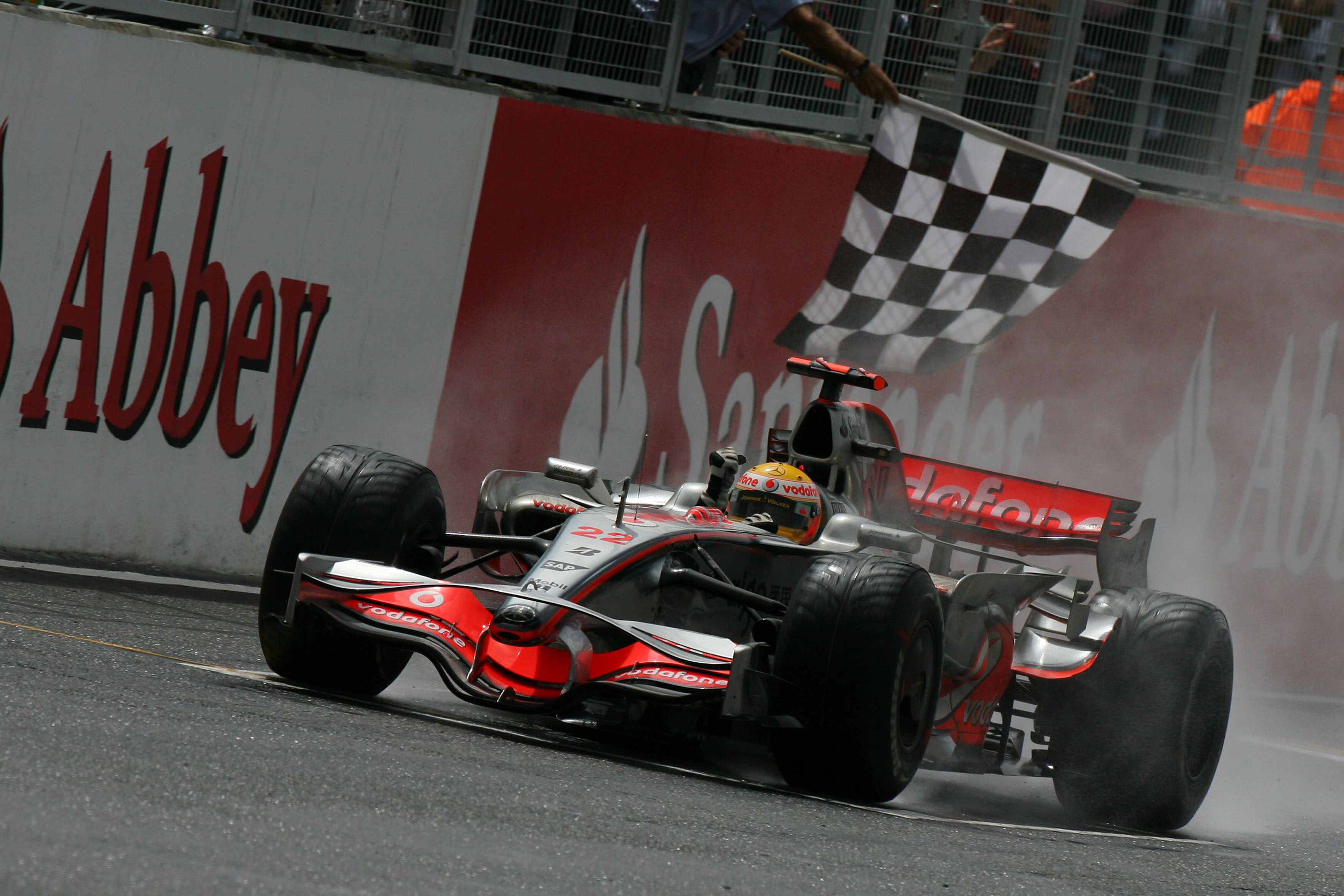 Lewis Hamilton McLaren wins British Grand Prix 2008 Silverstone