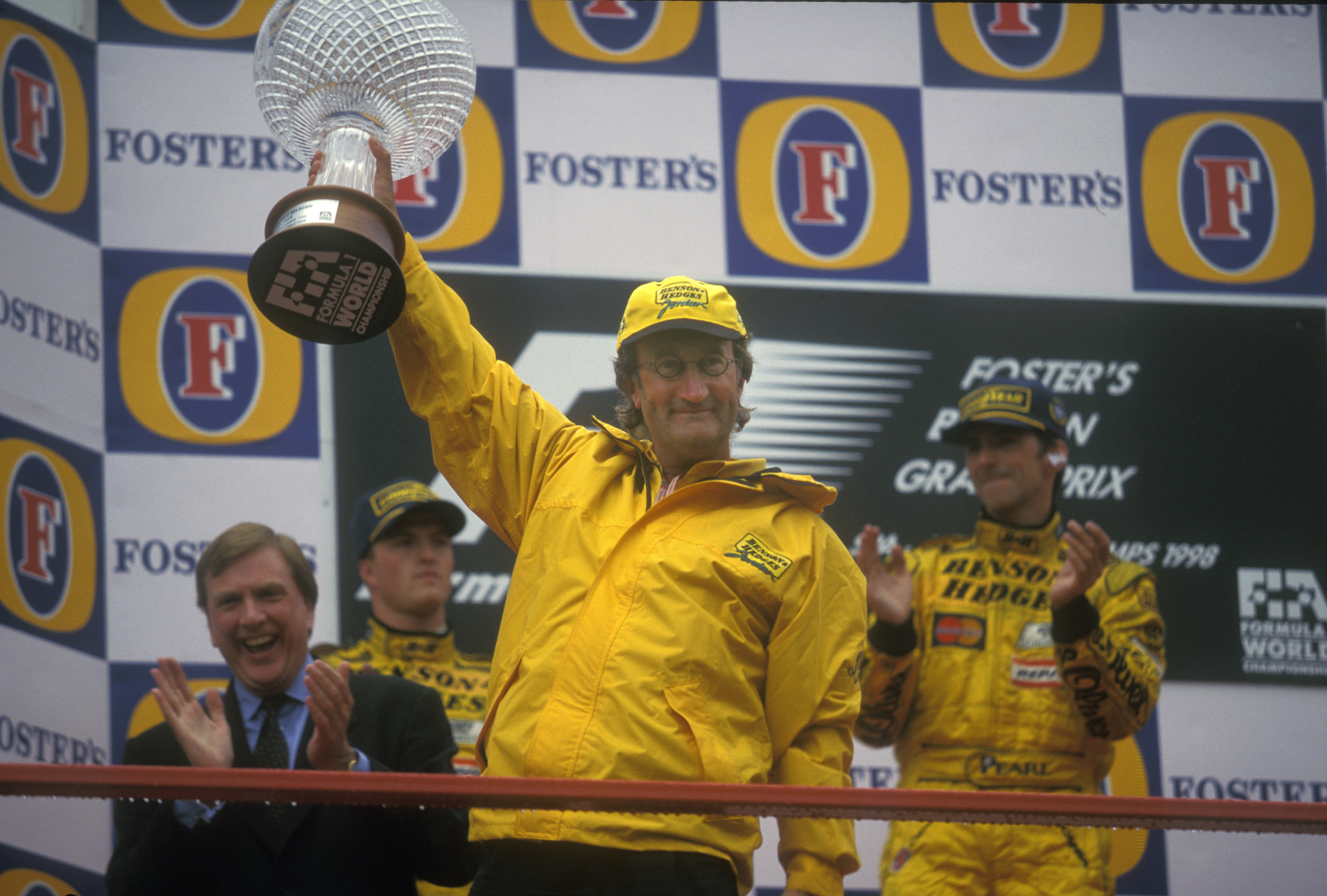 Belgian Grand Prix Eddie Jordan Spa 1998 Jordan podium Damon Hill
