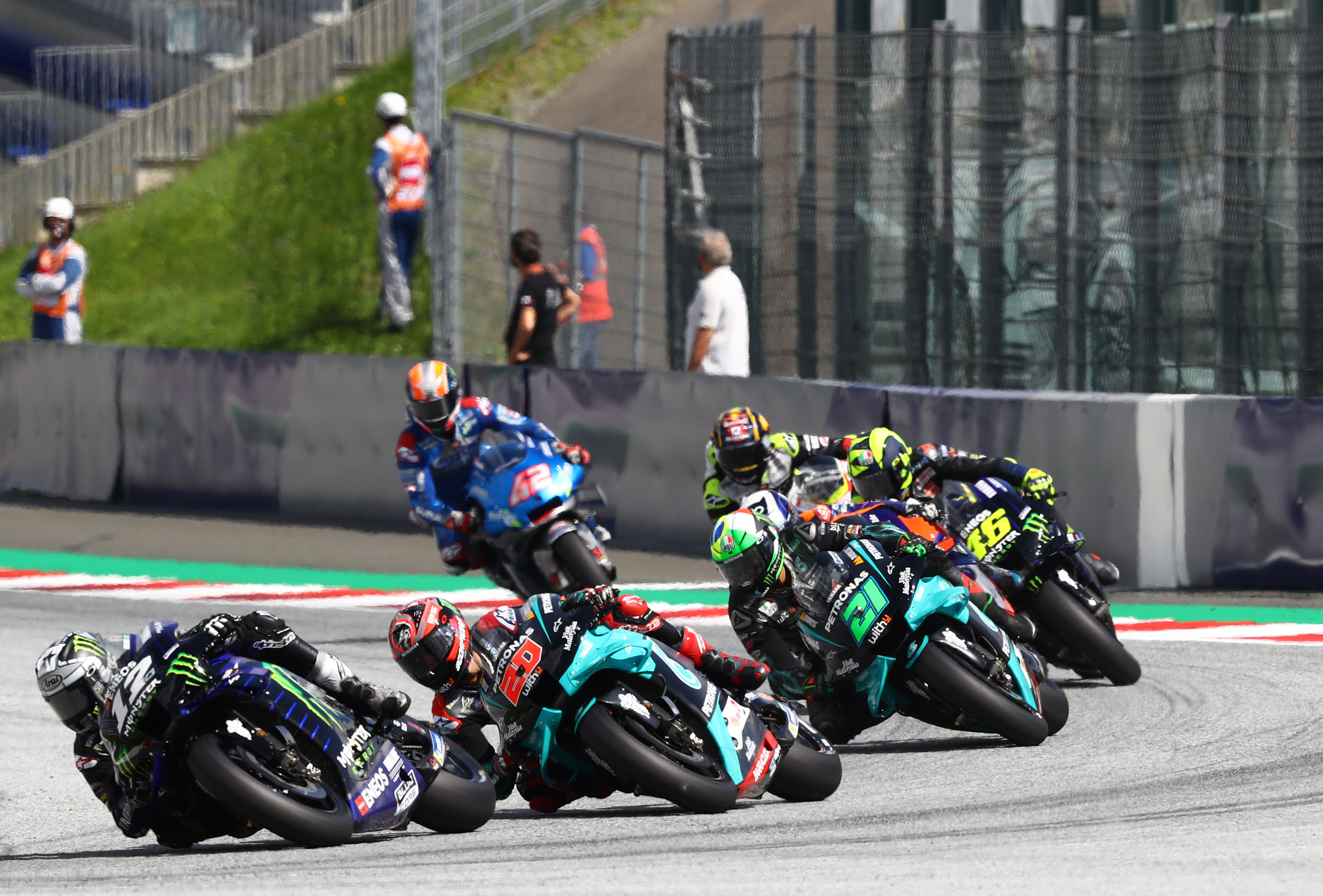 Maverick Vinales, Yamaha, leads Fabio Quartararo, Petronas Yamaha