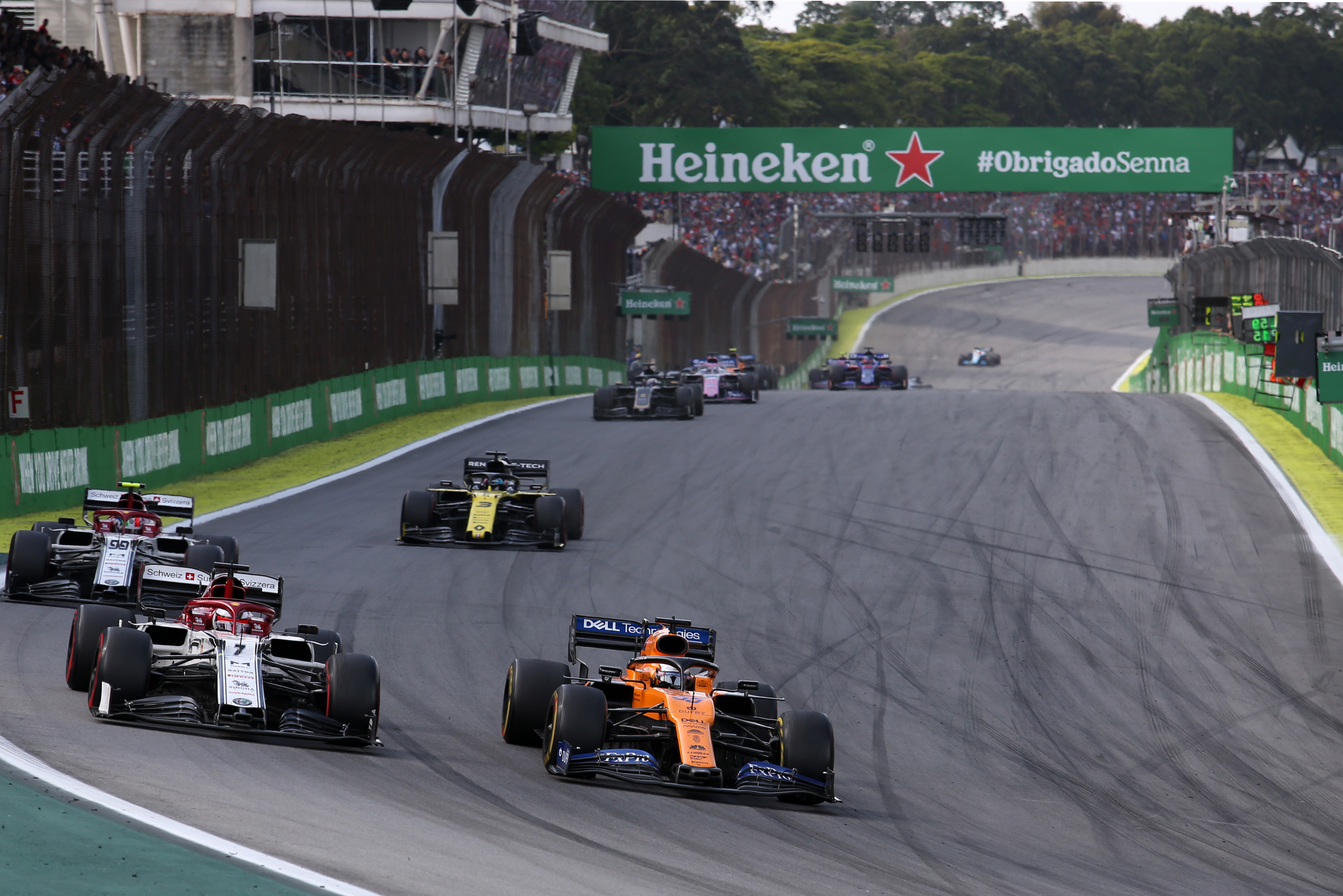 Carlos Sainz Jr McLaren Kimi Raikkonen Alfa Romeo Brazilian Grand Prix 2019 Interlagos