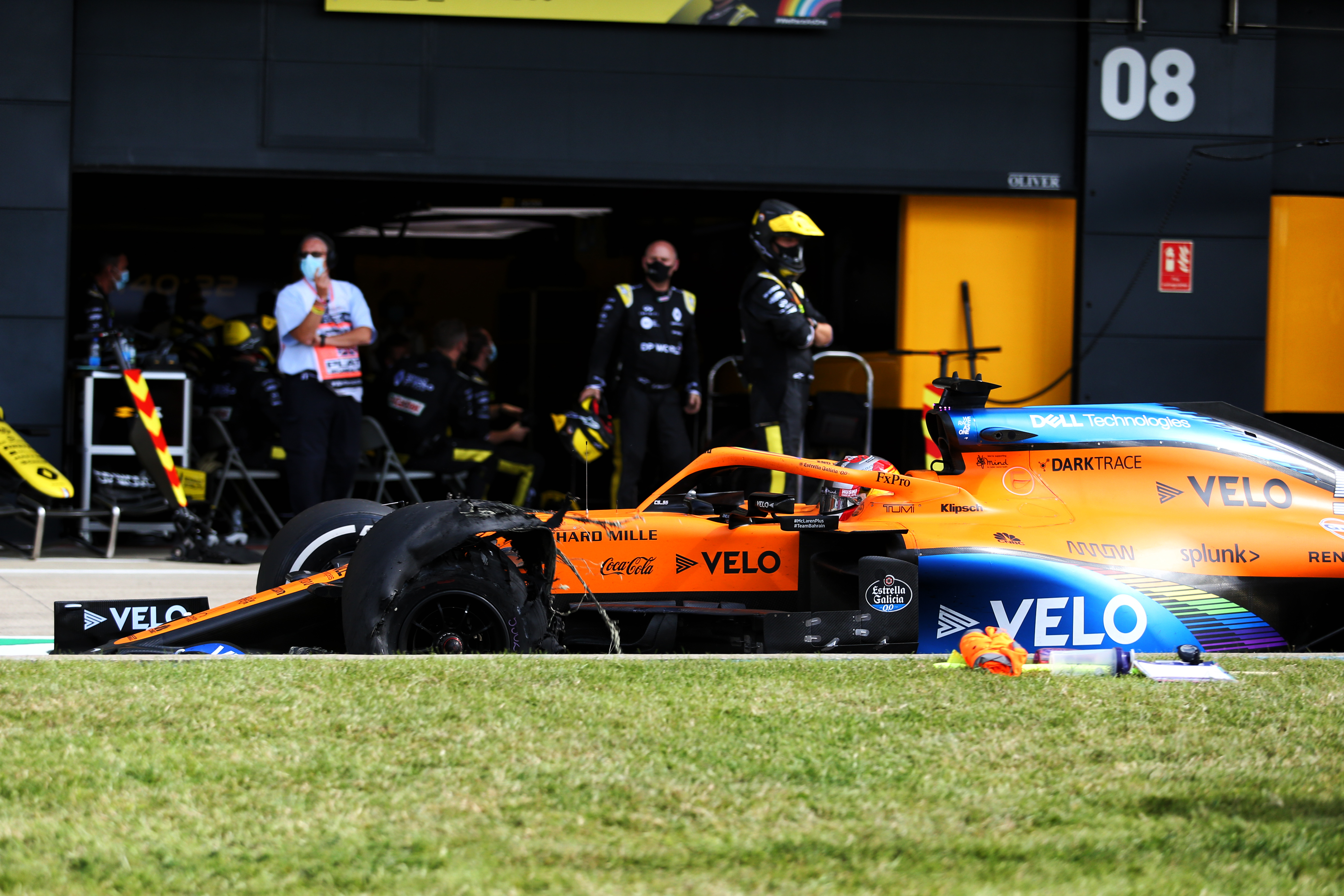 Carlos Sainz Jr McLaren puncture British Grand Prix 2020