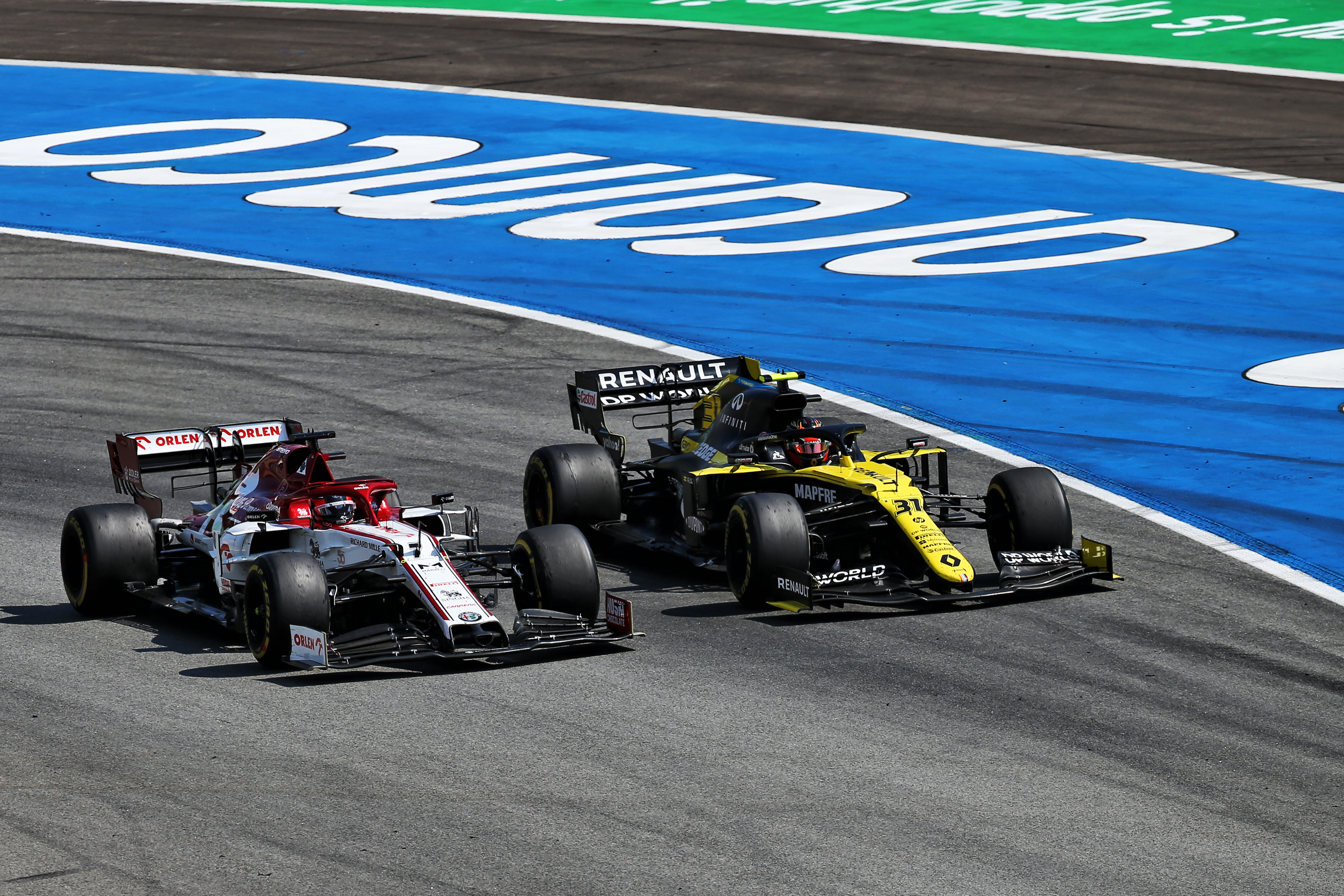 Kimi Raikkonen Esteban Ocon Spanish Grand Prix 2020