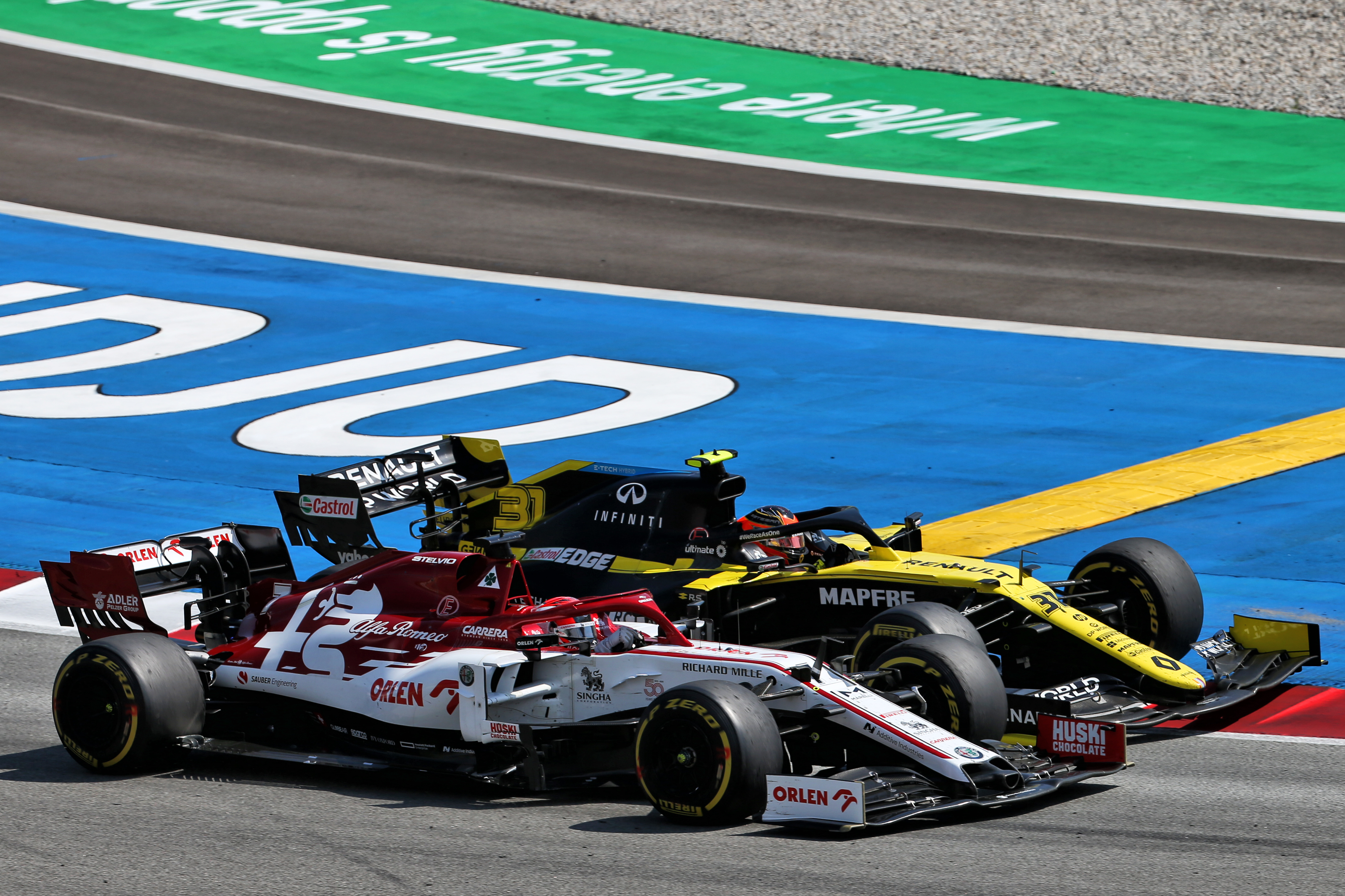 Kimi Raikkonen Esteban Ocon Spanish Grand Prix 2020