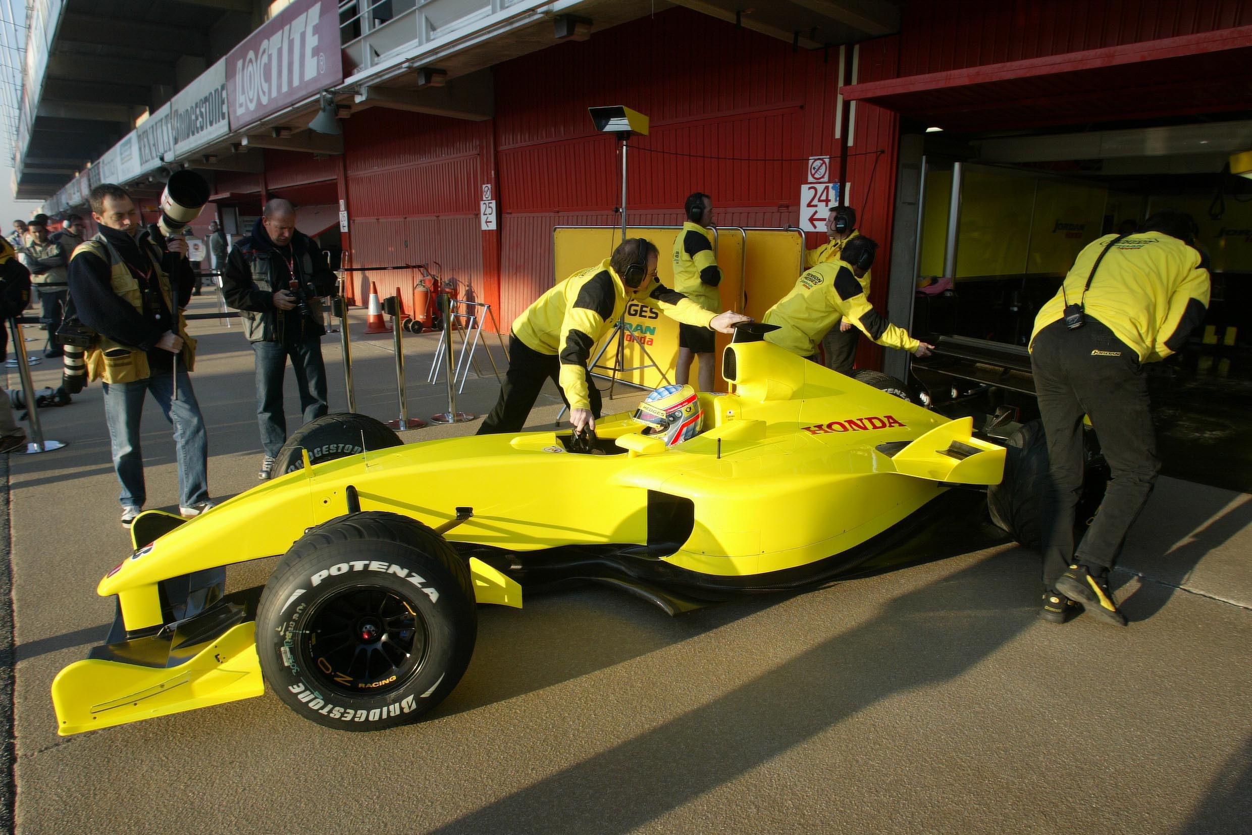 Takuma Sato Jordan Barcelona F1 testing 2002