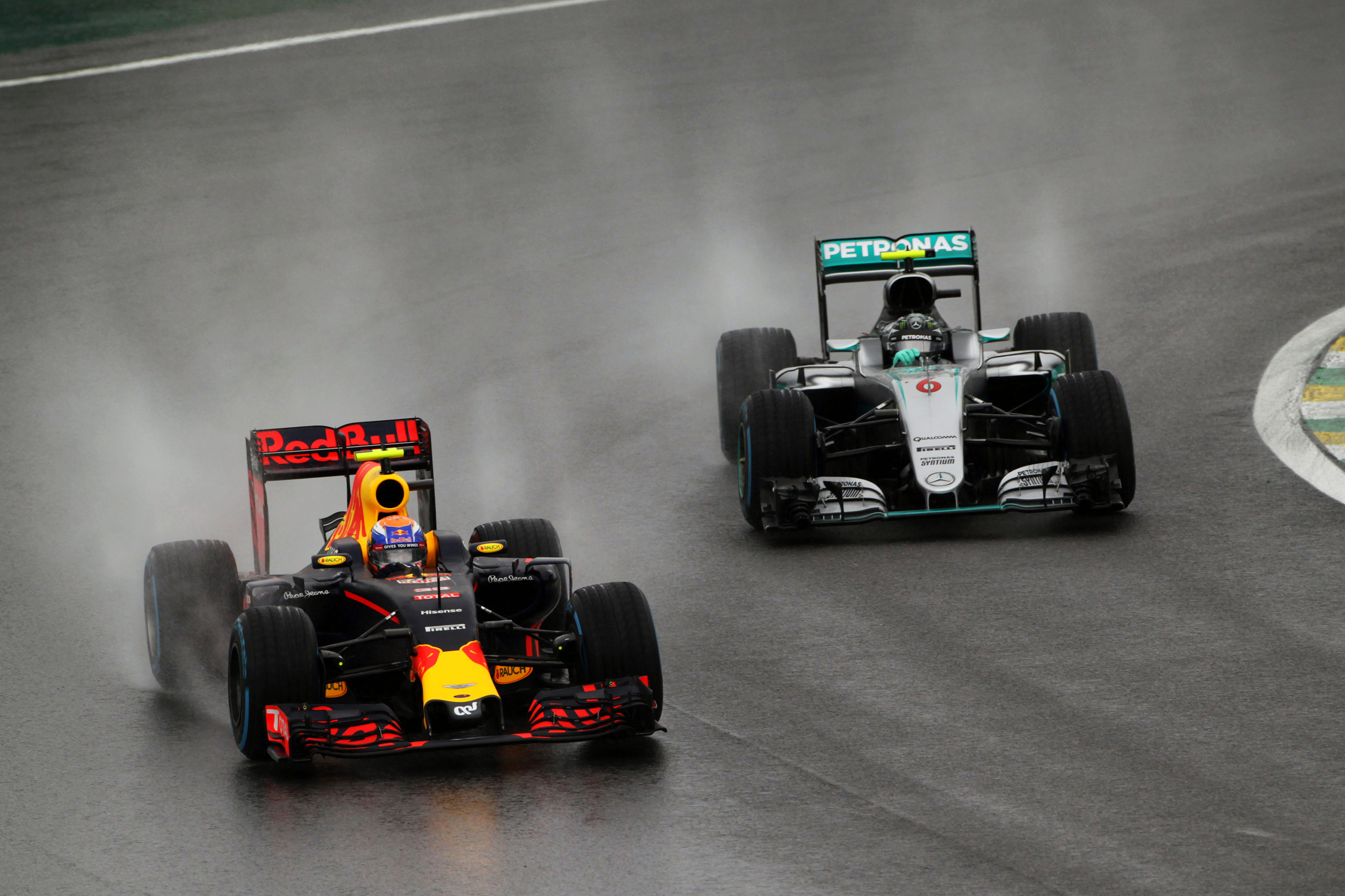 Max Verstappen Red Bull Nico Rosberg Mercedes Brazilian Grand Prix 2016