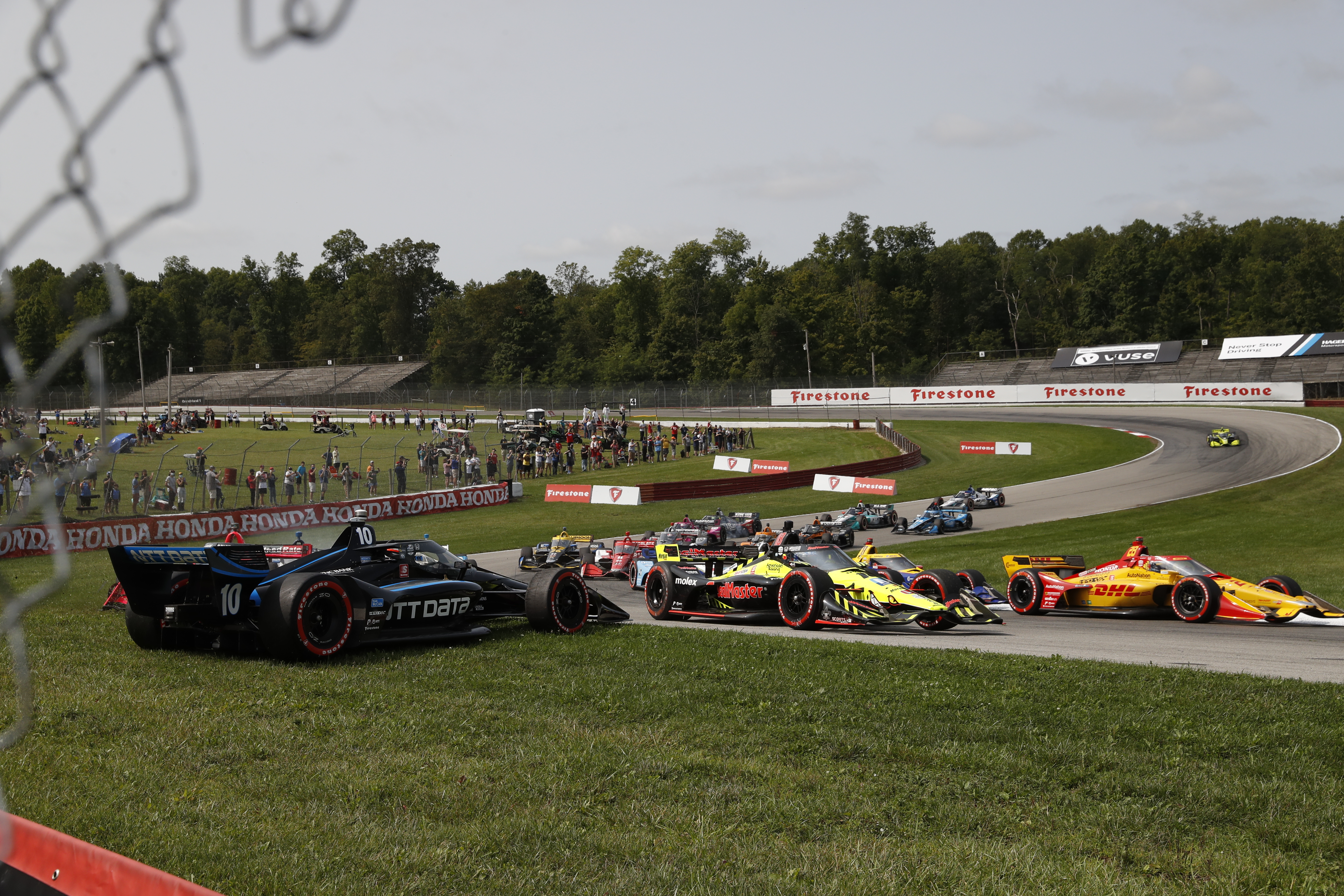 Felix Rosenqvist Alex Palou Santino Ferrucci crash Mid-Ohio IndyCar 2020