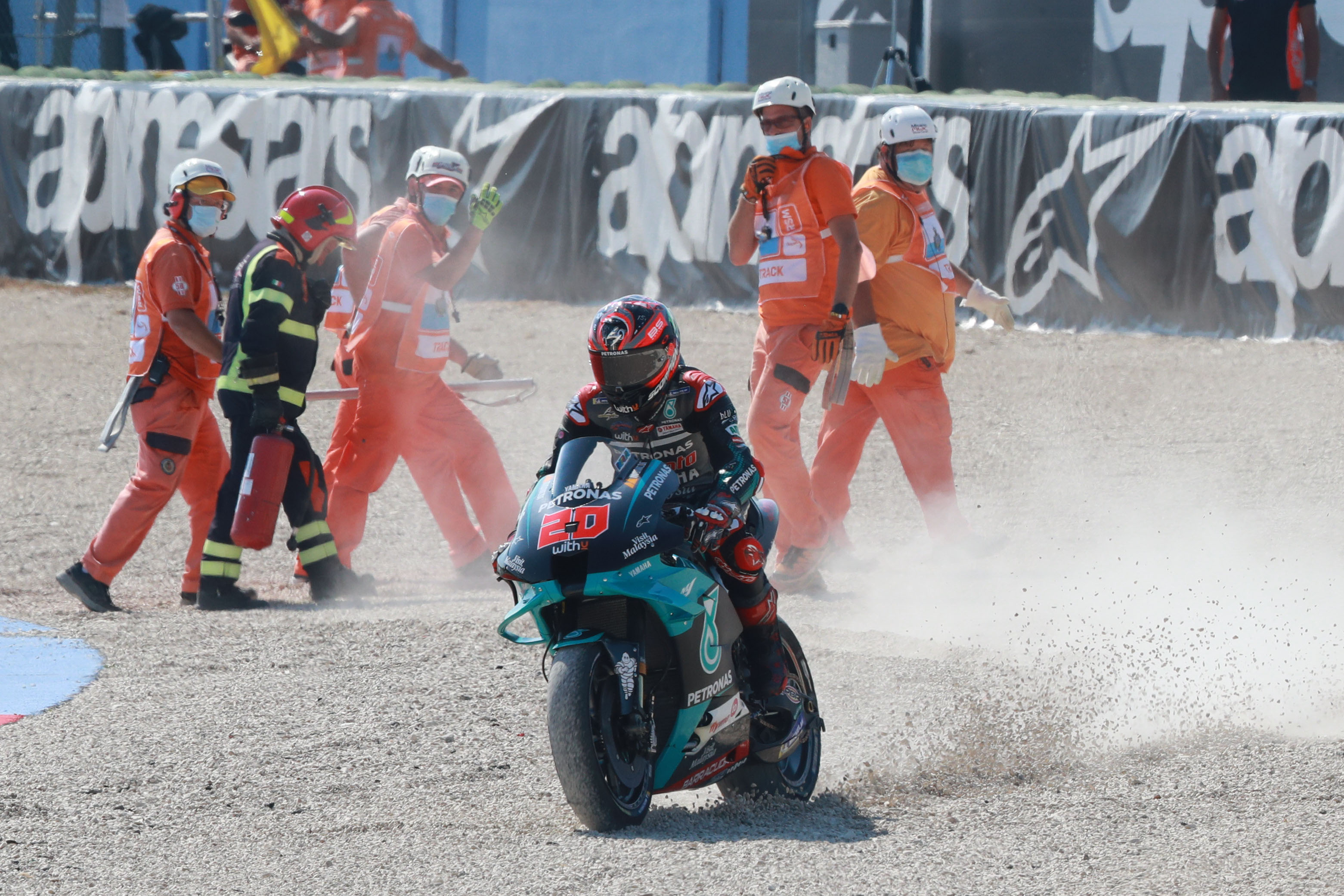 Fabio Quartararo crash Misano MotoGP 2020