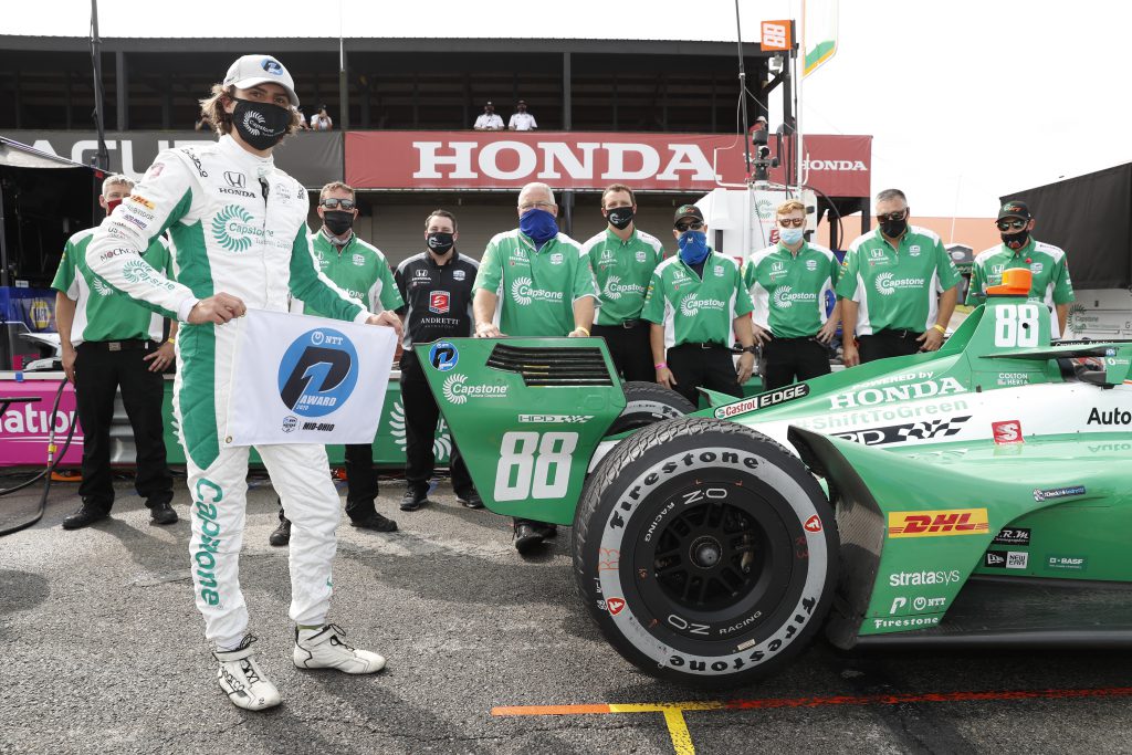 Herta claims Sunday Mid-Ohio pole in hectic wet qualifying