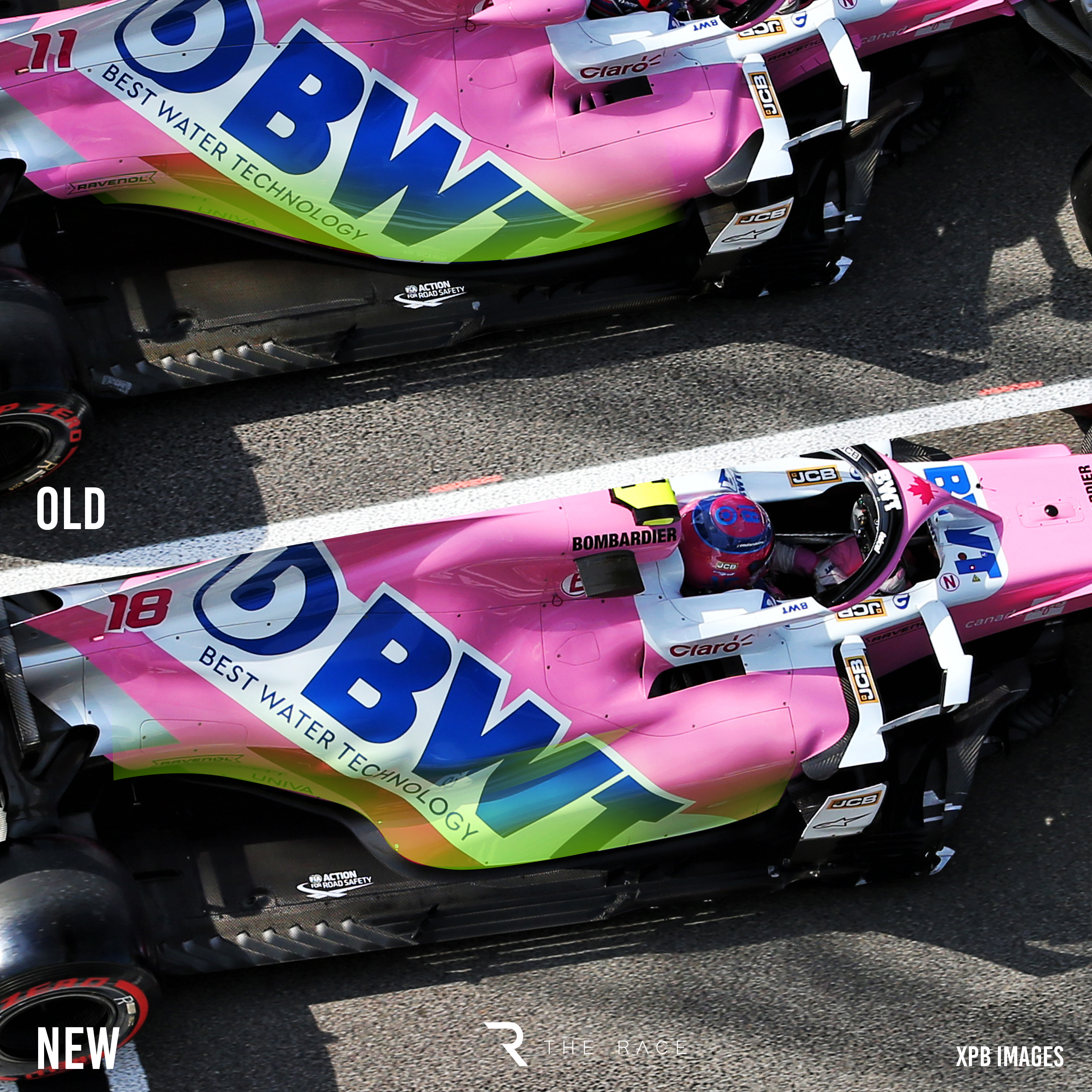 Racing Point sidepod comparison