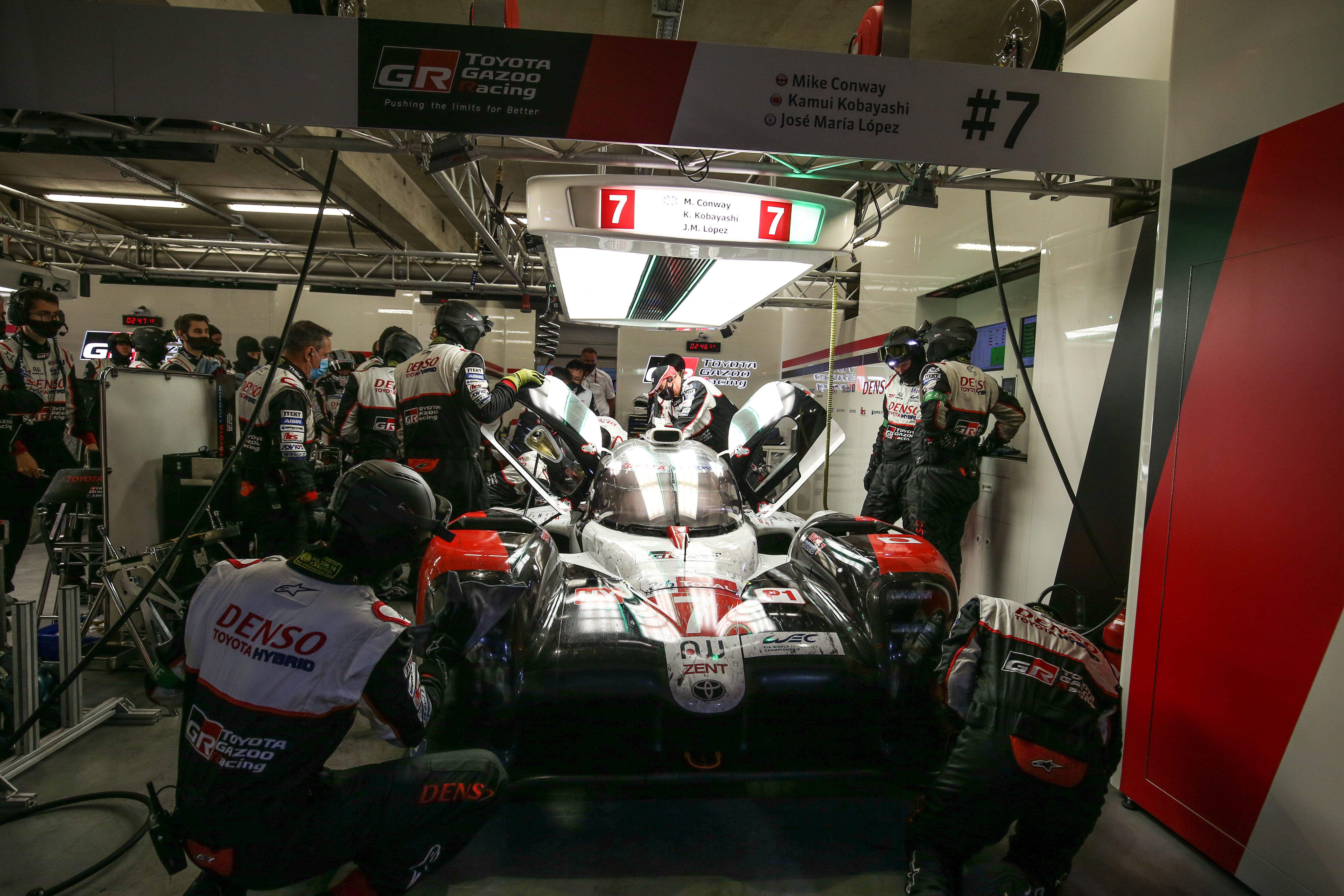 Toyota in garage Le Mans 24 Hours 2020