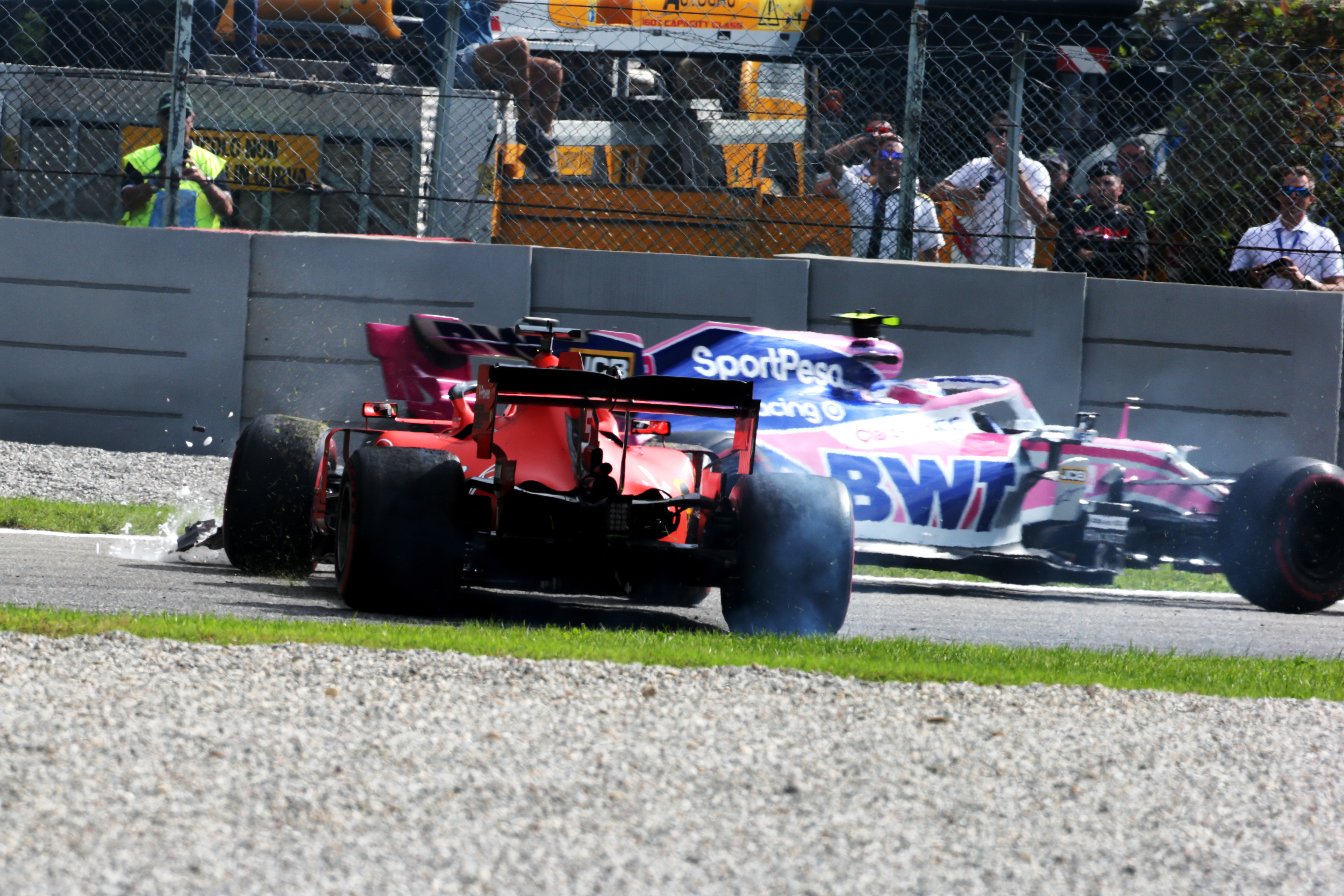 Sebastian Vettel Lance Stroll collision Italian Grand Prix 2019 Monza