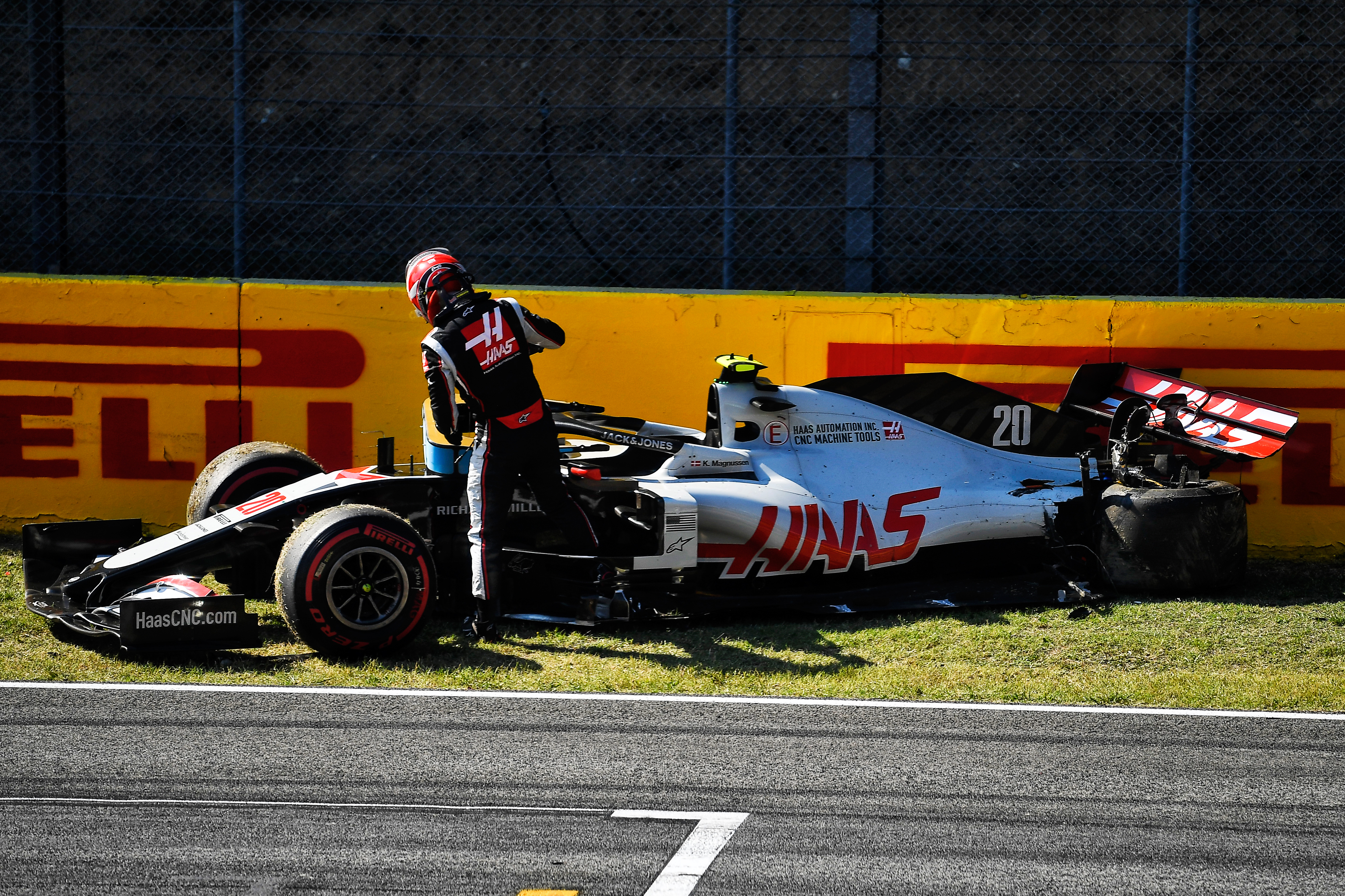 Kevin Magnussen Haas Mugello restart crash 2020