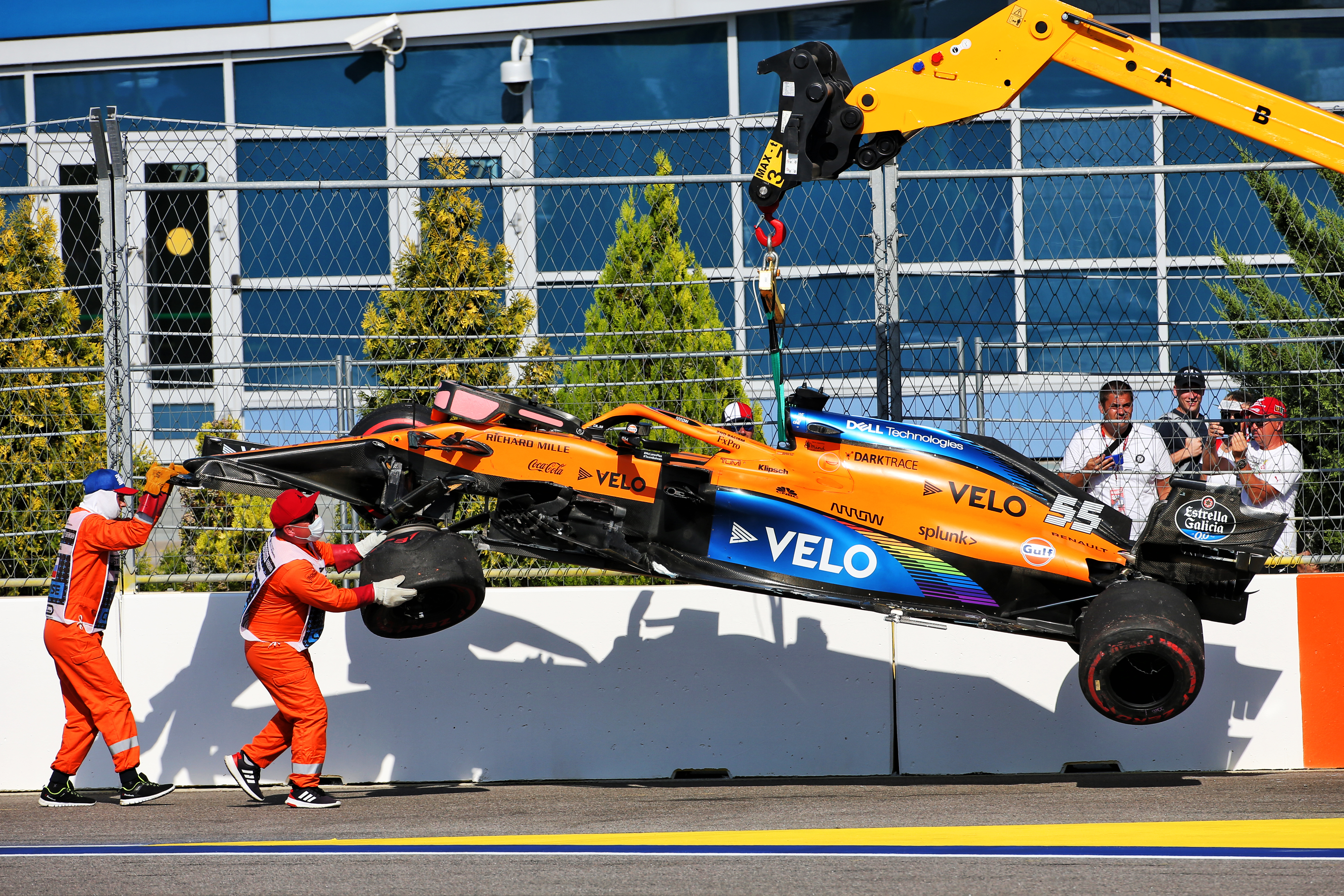 Carlos Sainz Jr McLaren crash Russian Grand Prix 2020 Sochi