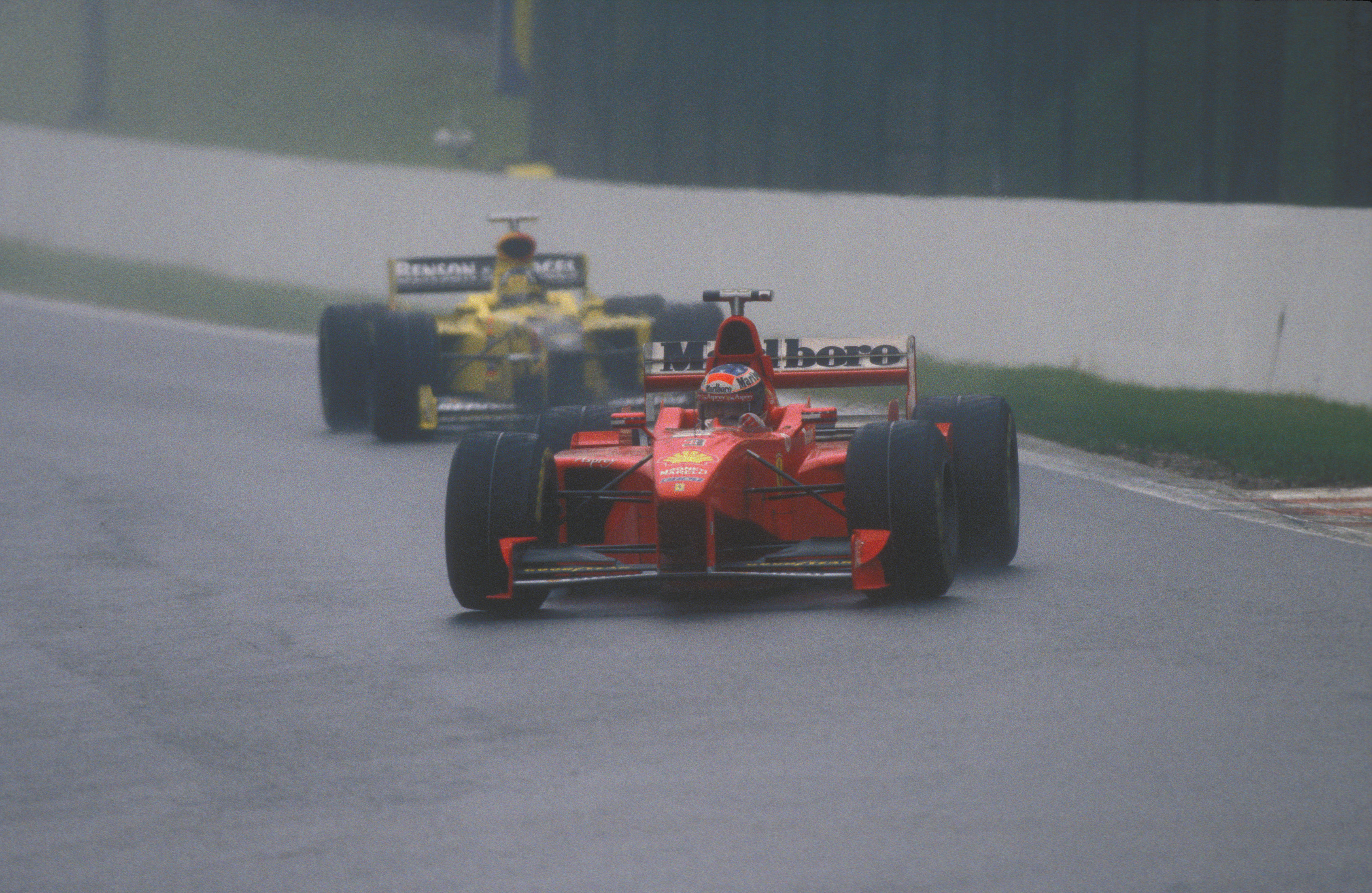 Michael Schumacher Ferrari Damon Hill Jordan 1998 Belgian Grand Prix Spa F1