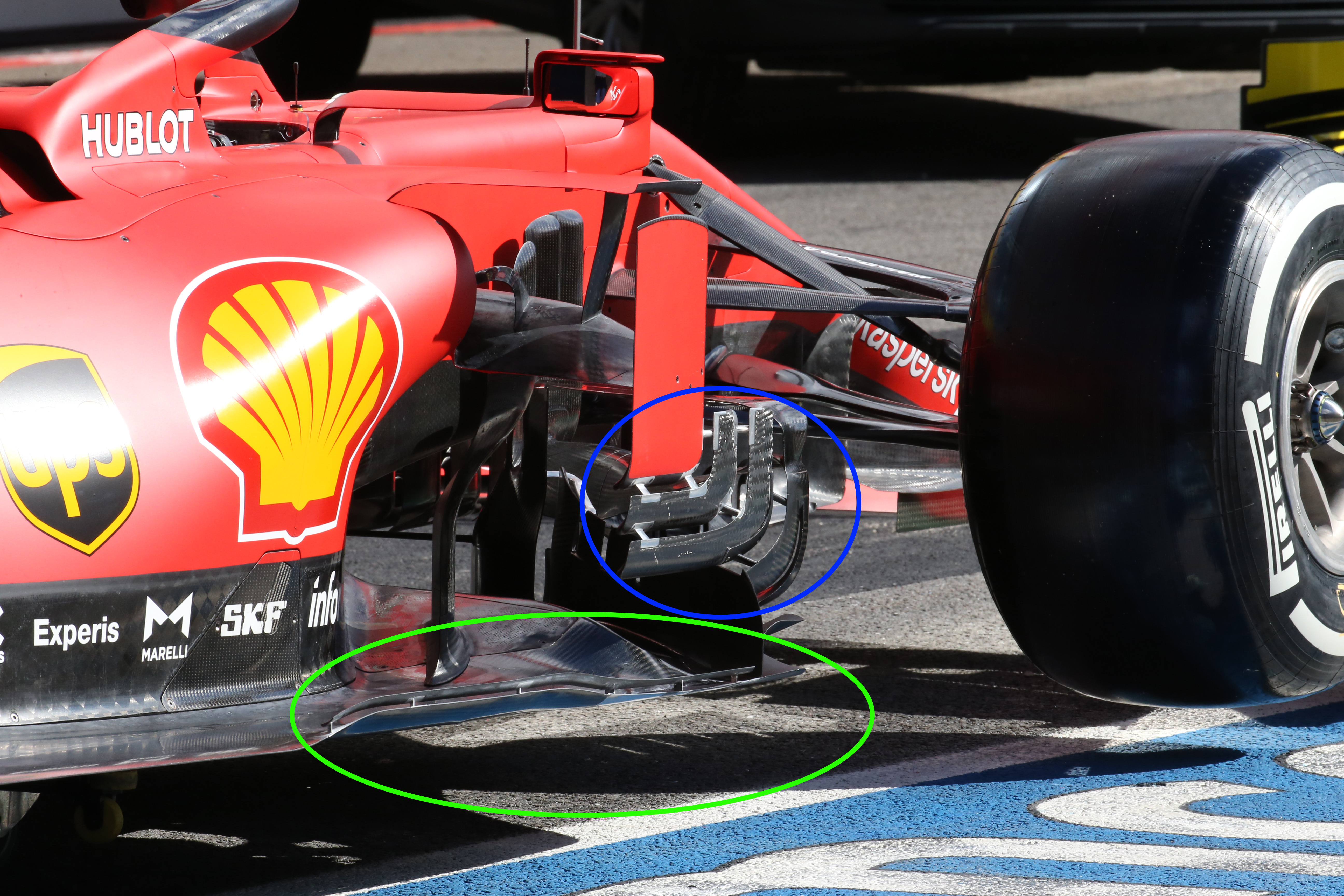 Ferrari floor and bargeboard detail Portugal F1 2020 Algarve