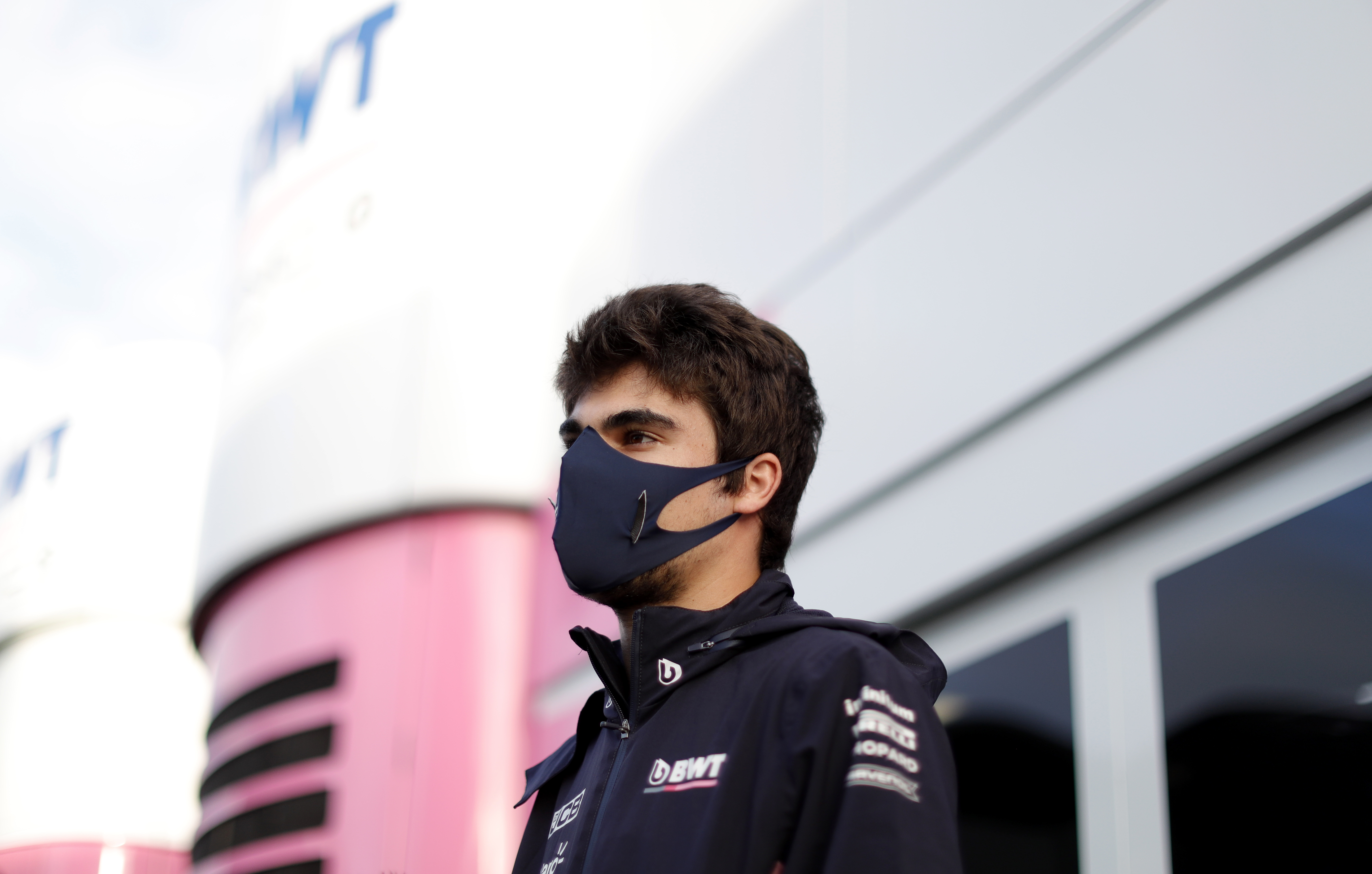 Lance Stroll, Racing Point Speaks To The Media.