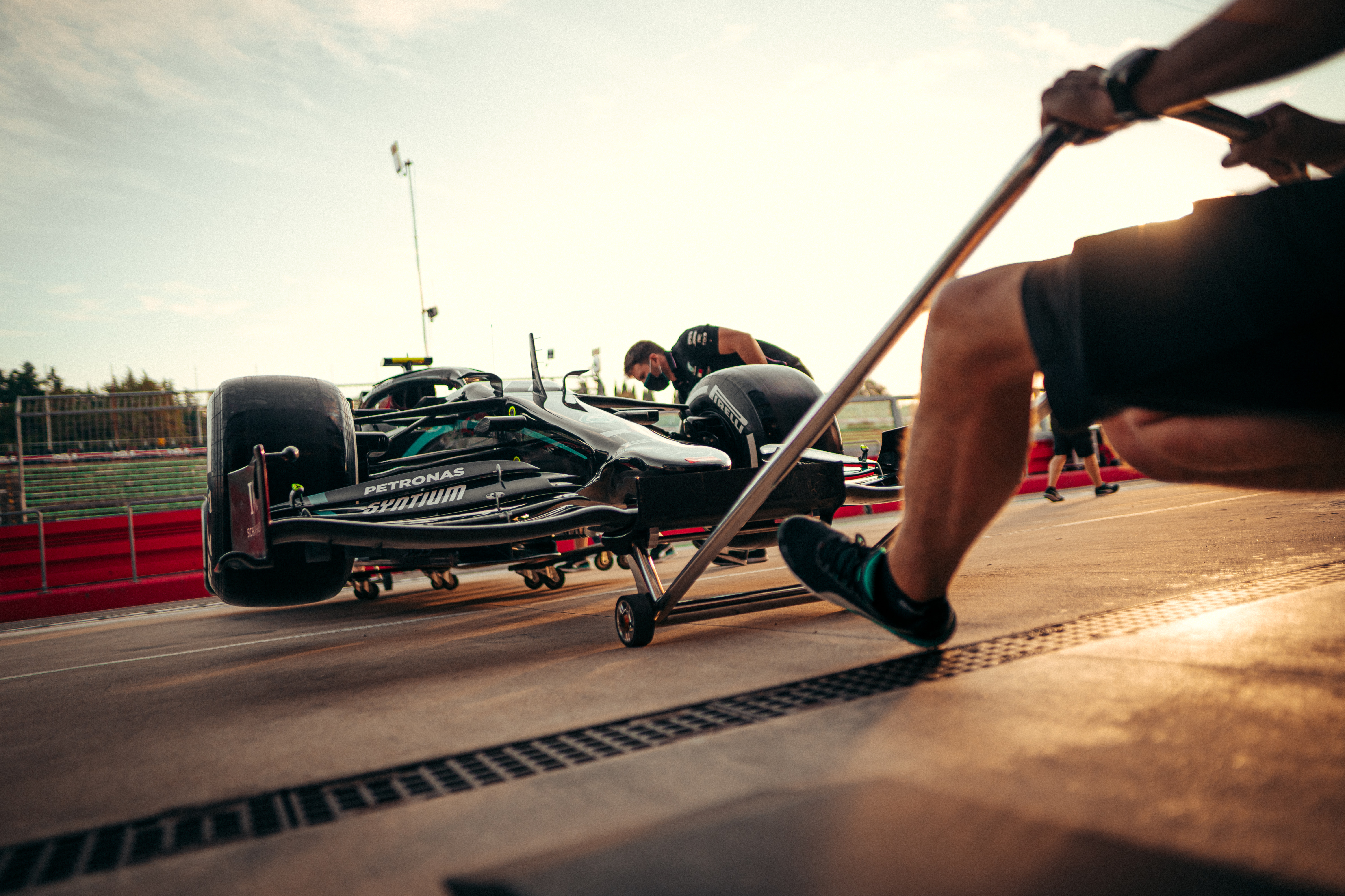 Mercedes Imola pitlane