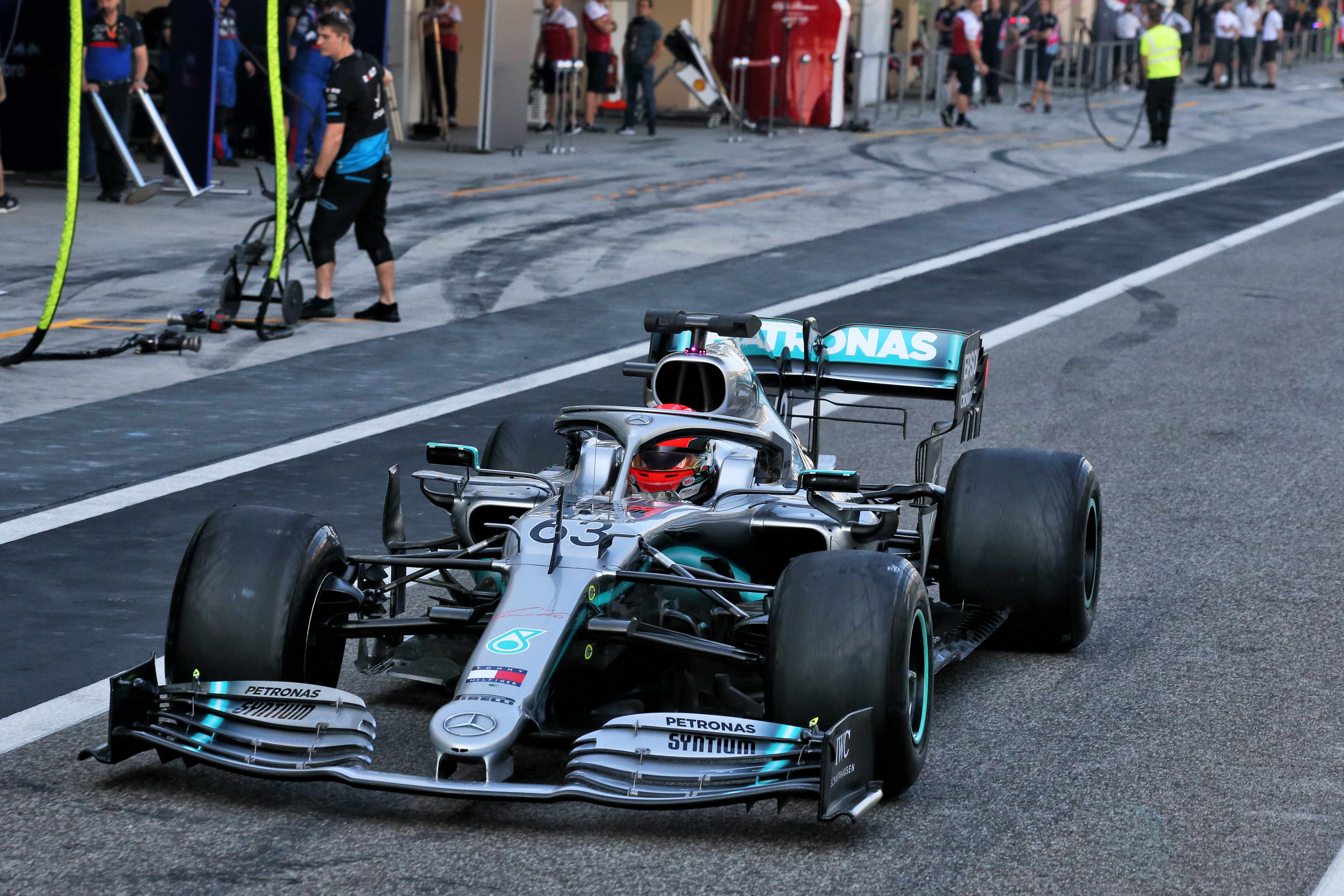 George Russell Mercedes Abu Dhabi F1 testing 2019