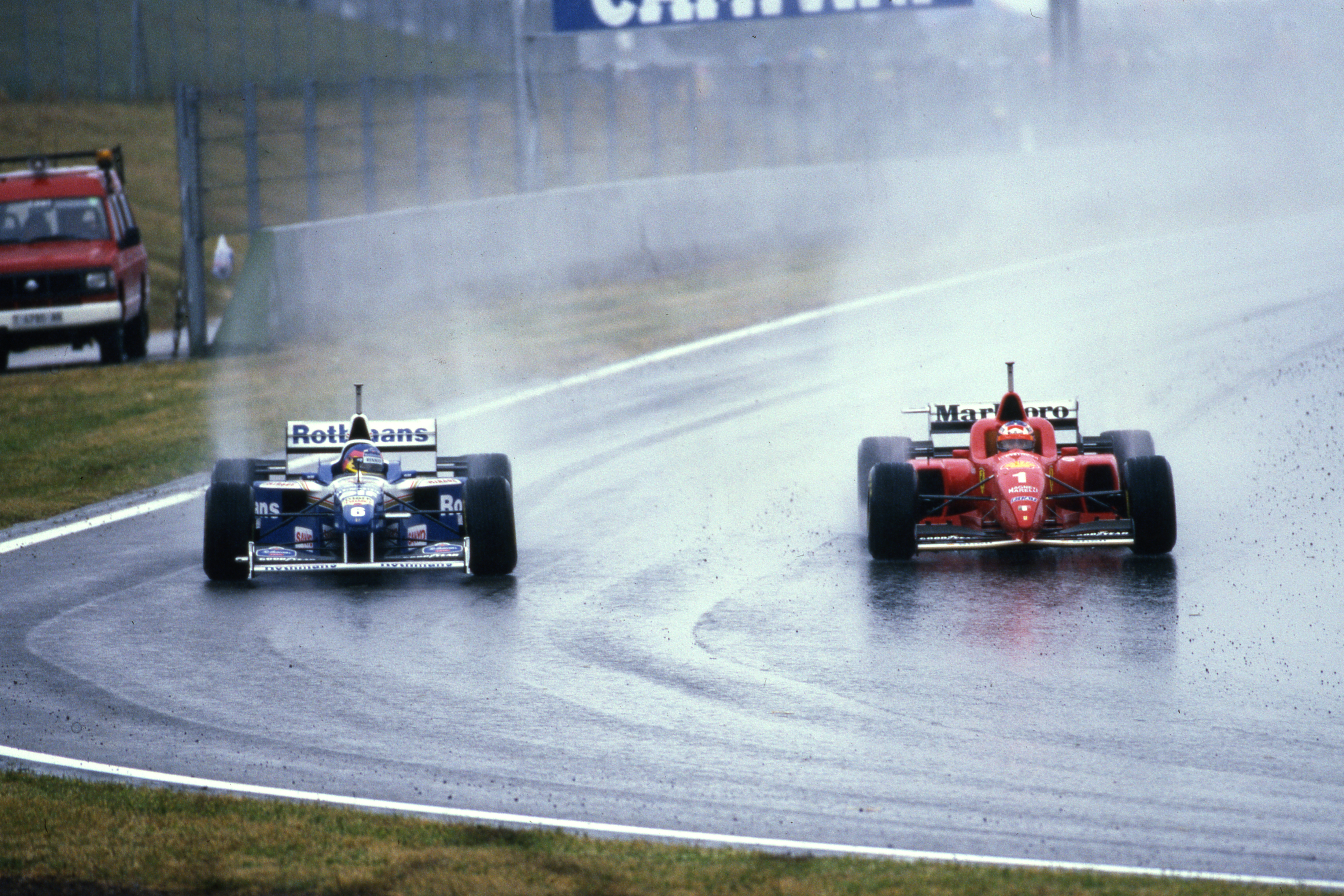 Jacques Villeneuve Michael Schumacher Spanish Grand Prix 1996 Barcelona