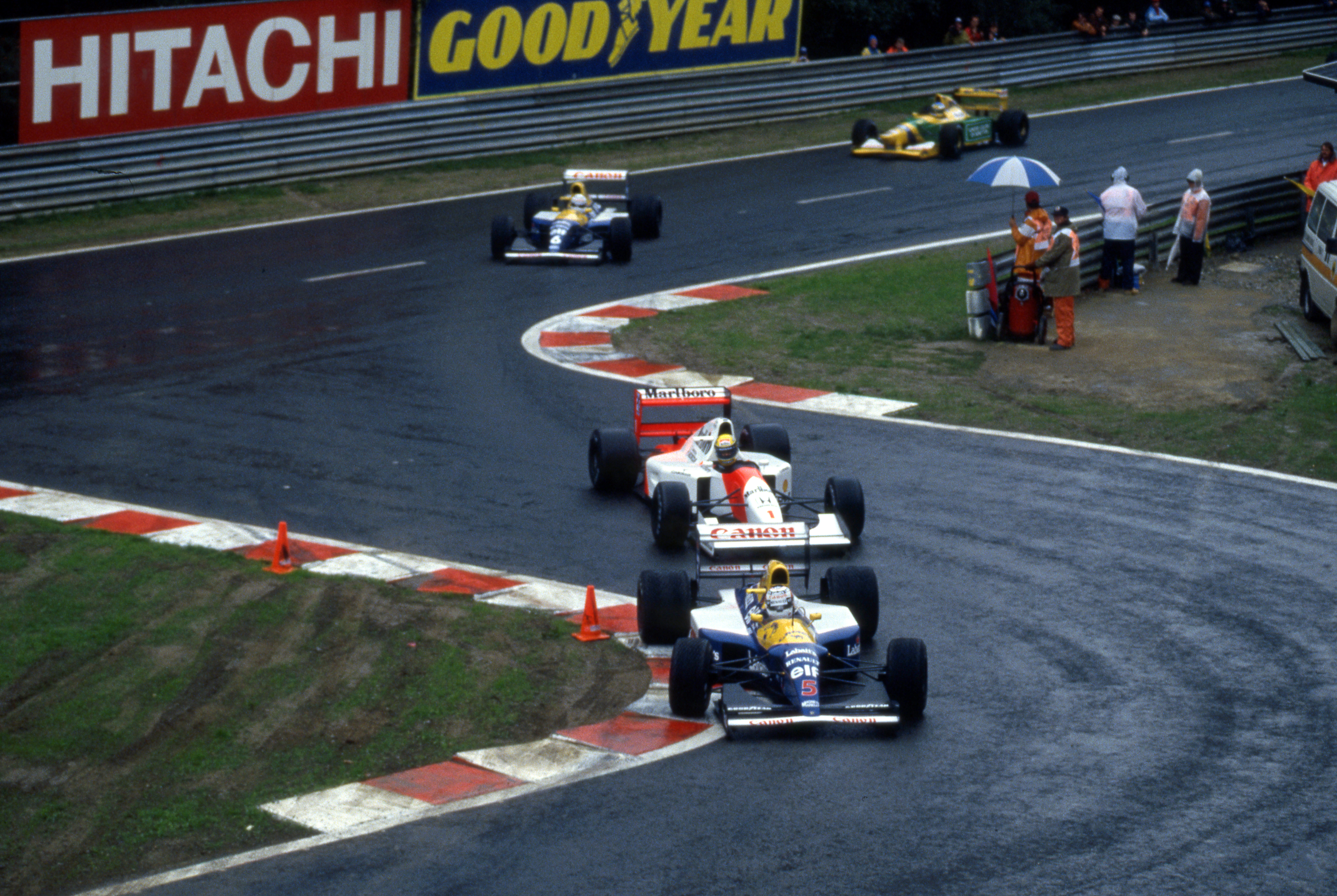 Nigel Mansell Williams Ayrton Senna McLaren Belgian Grand Prix 1992