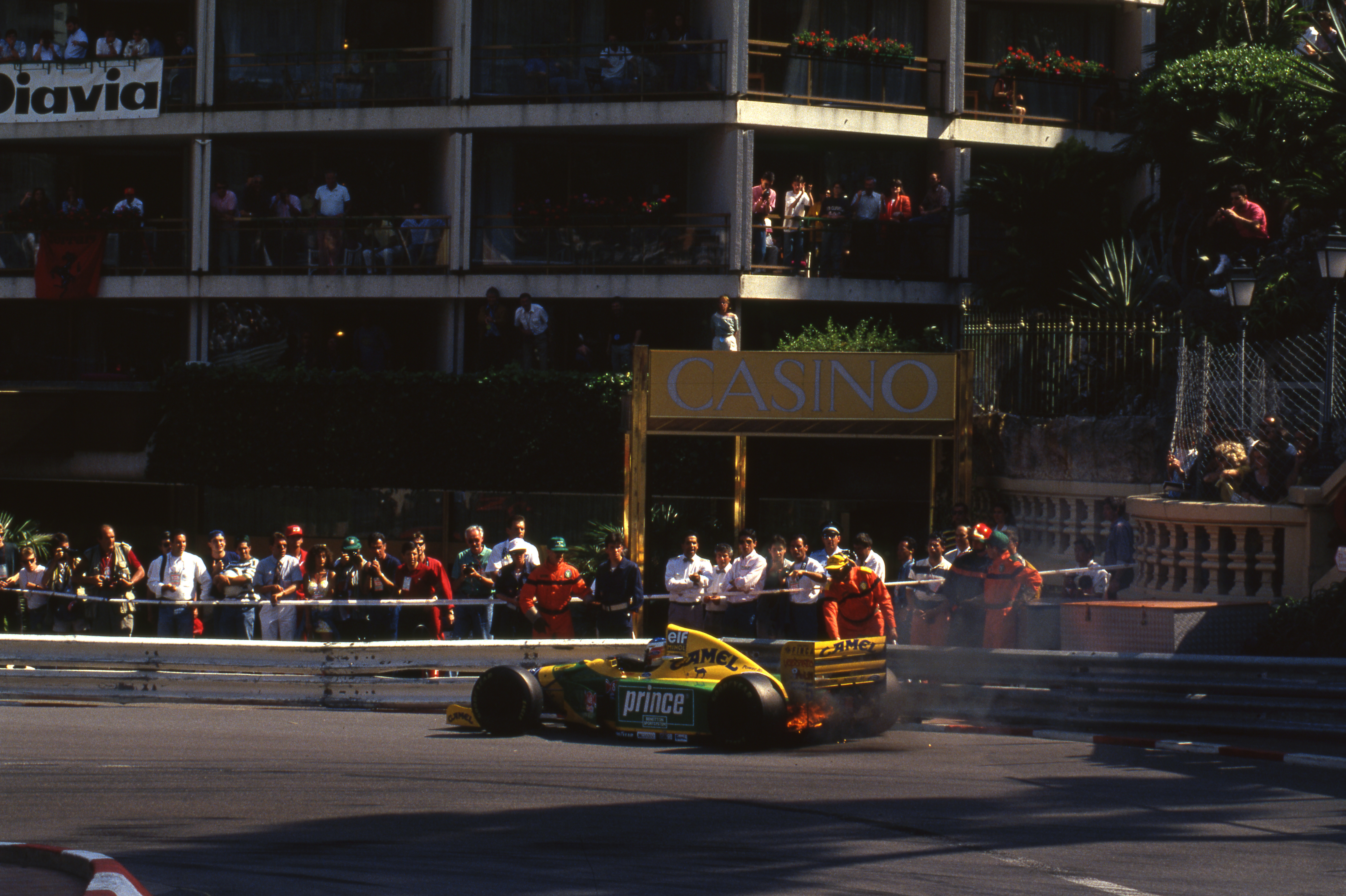 Michael Schumacher retires from 1993 Monaco GP Benetton F1