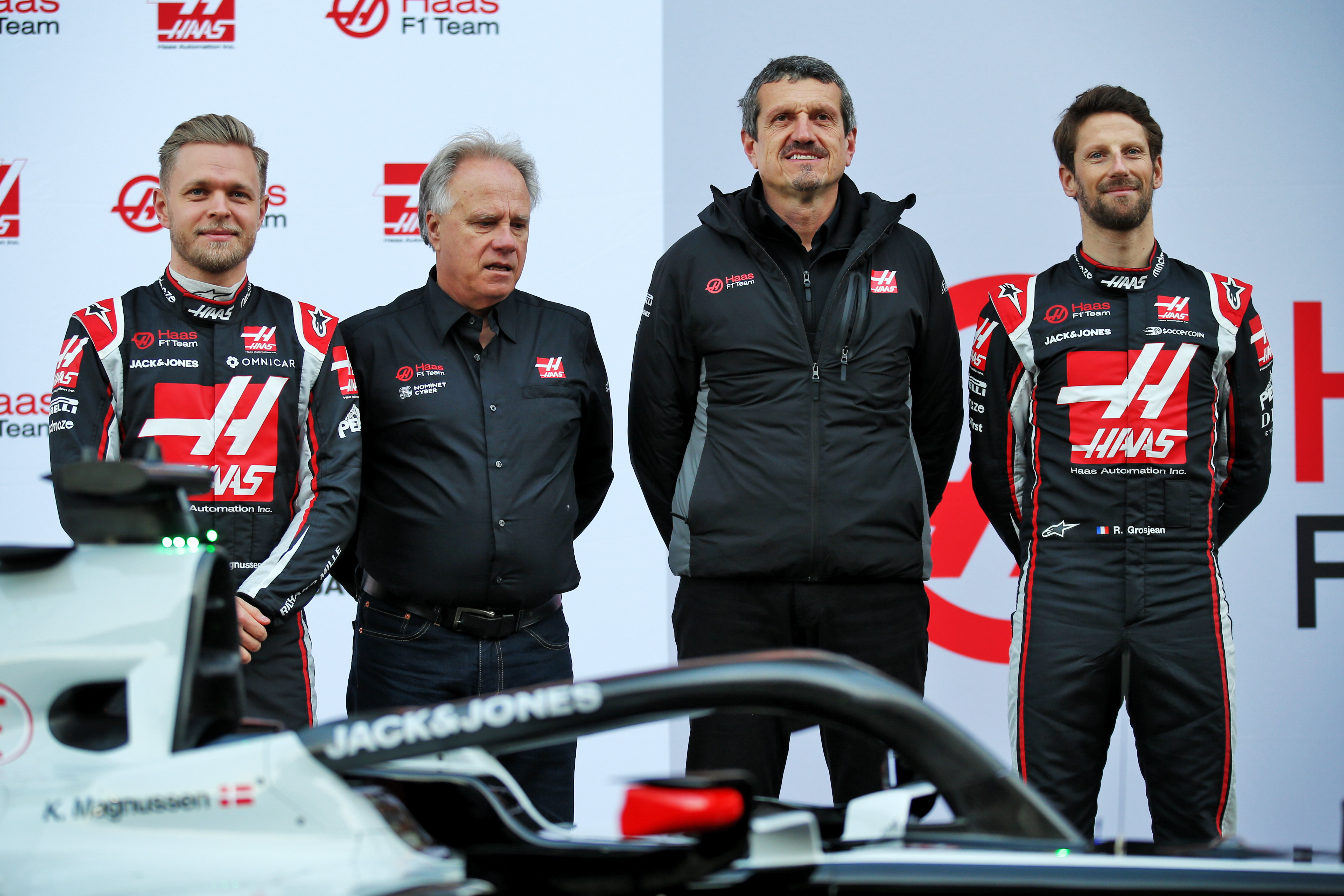 Romain Grosjean Kevin Magnussen Gene Haas Guenther Steiner Haas F1 launch 2020