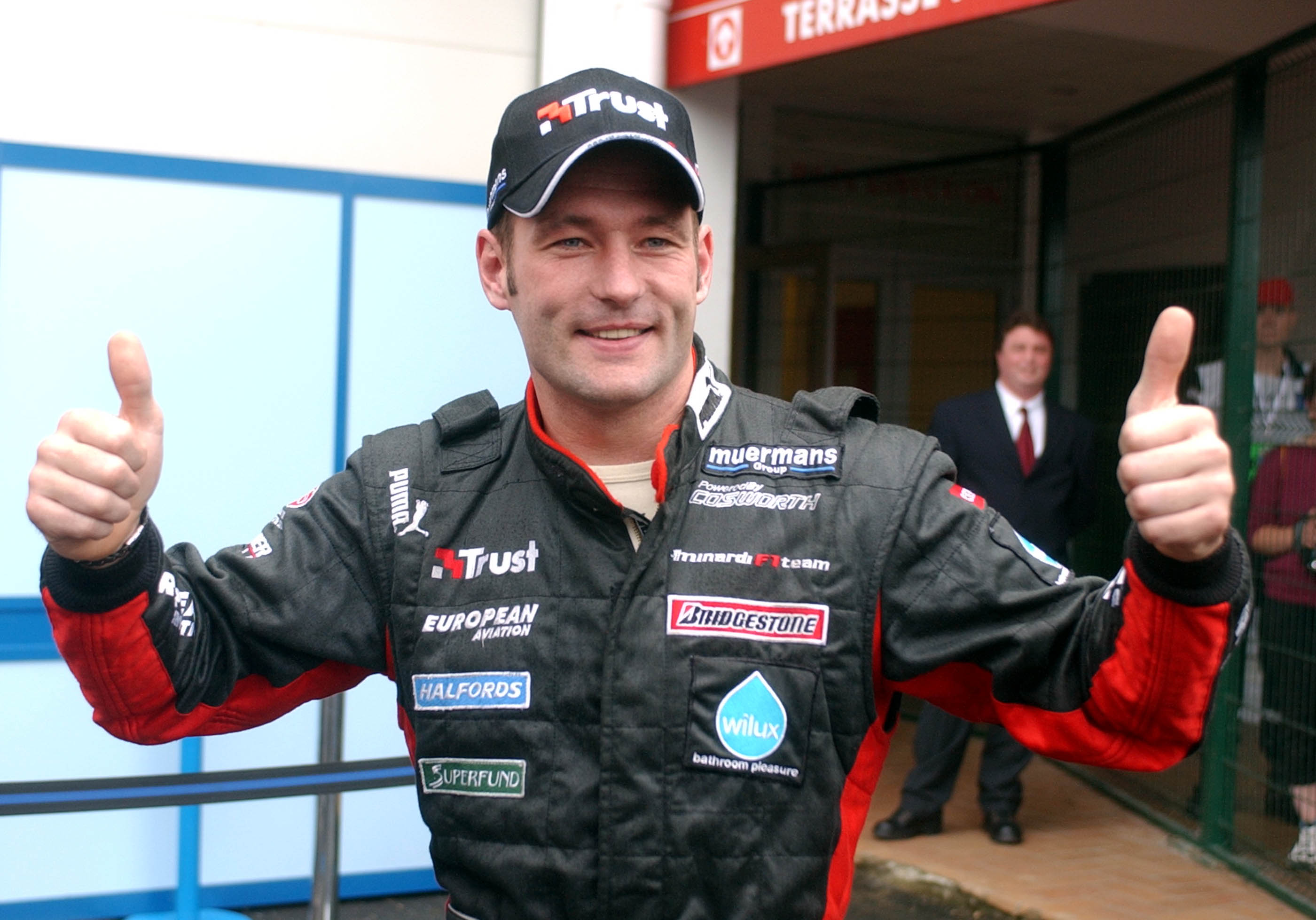 Jos Verstappen F1 qualifying France 2003 Minardi fastest 