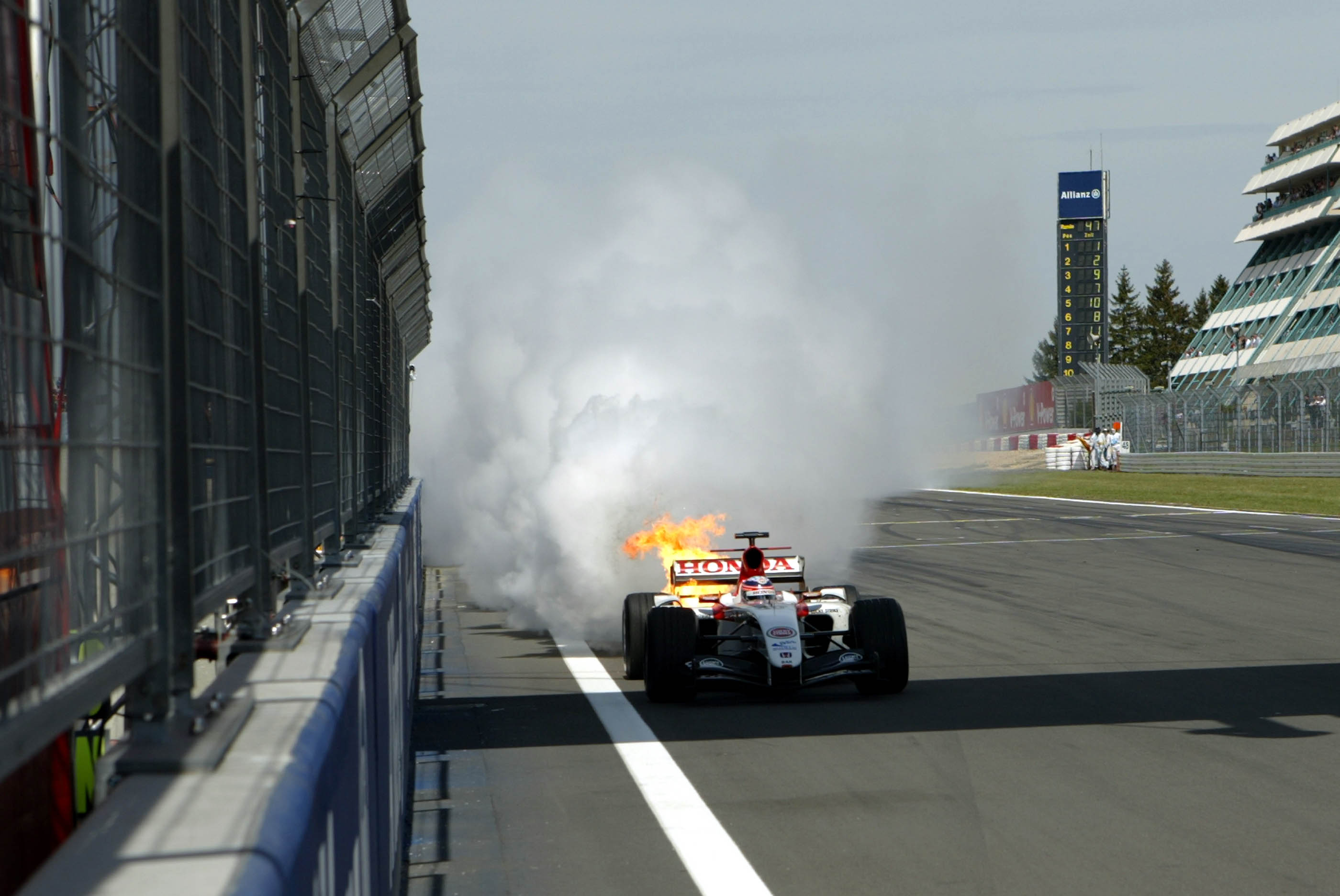 Takuma Sato BAR engine failure Nurburgring 2004