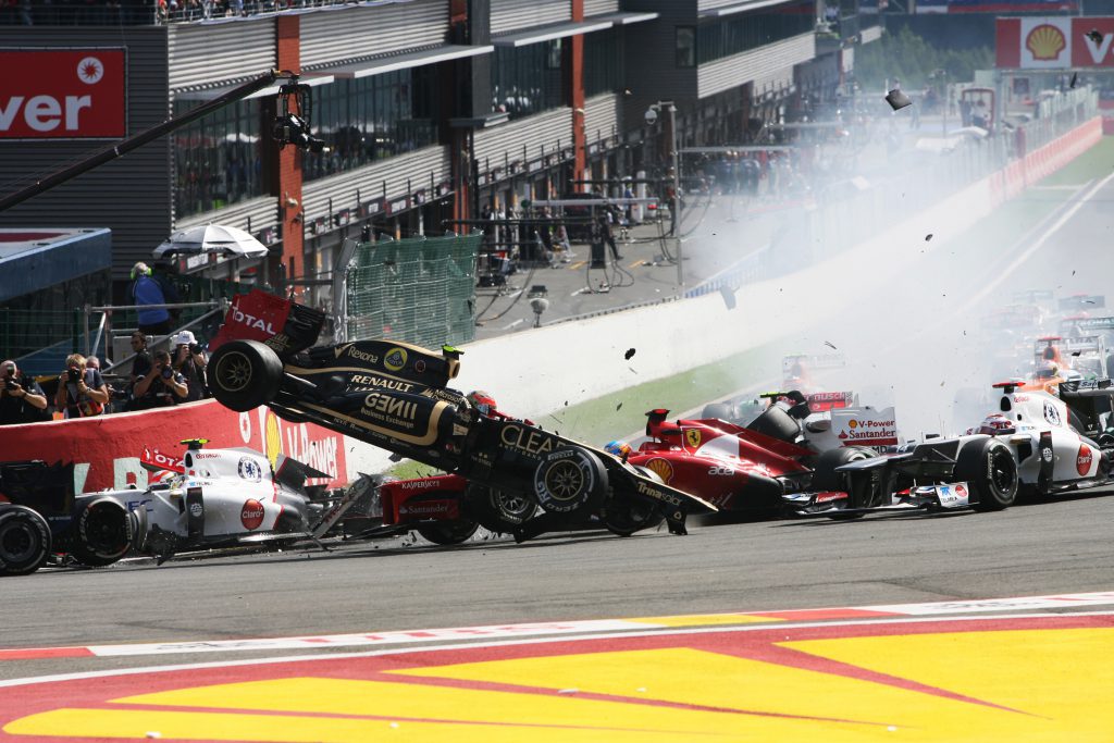 Romain Grosjean Spa 2012 Belgian Grand Prix crash