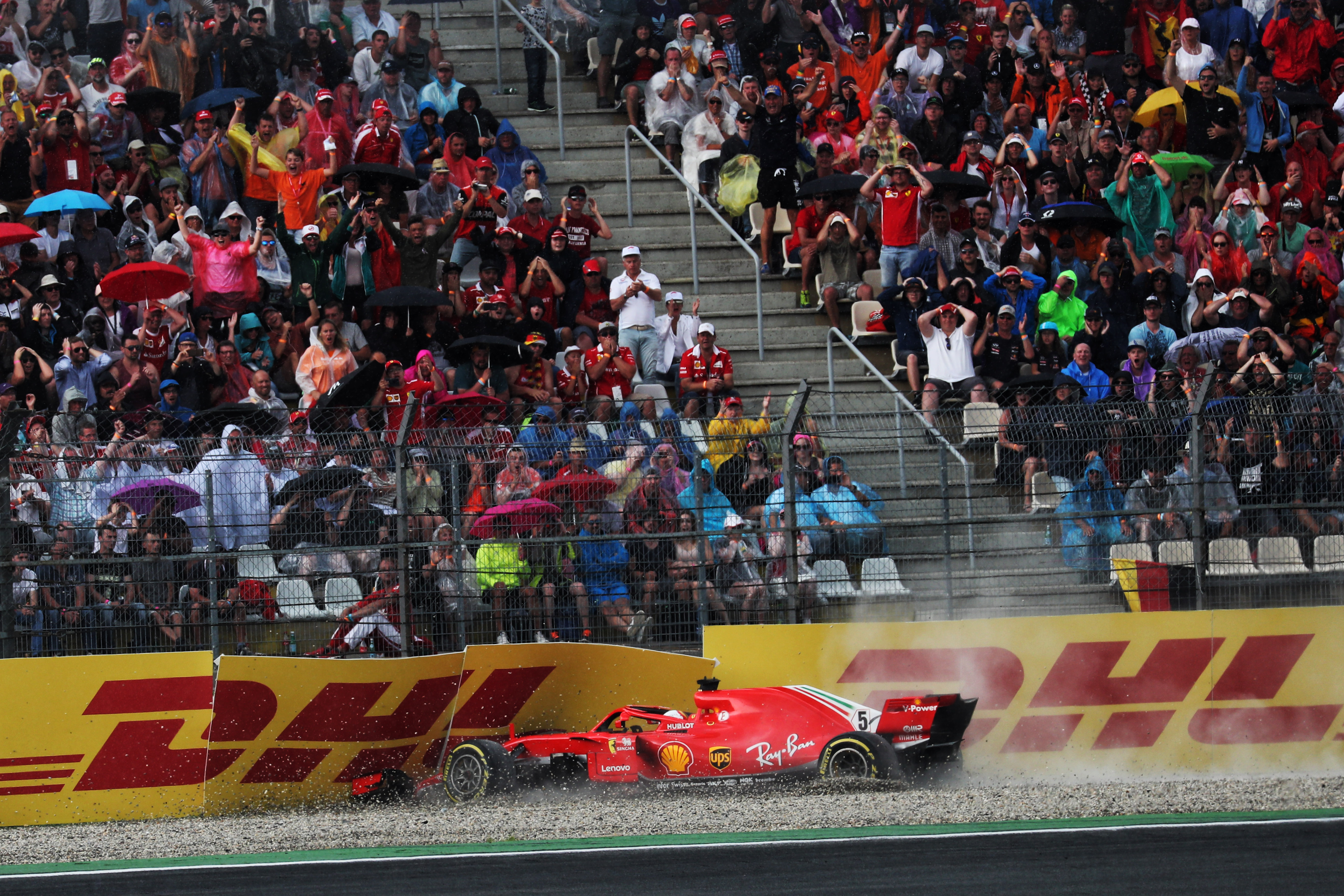 Sebastian Vettel Ferrari crash German Grand Prix 2018 Hockenheim