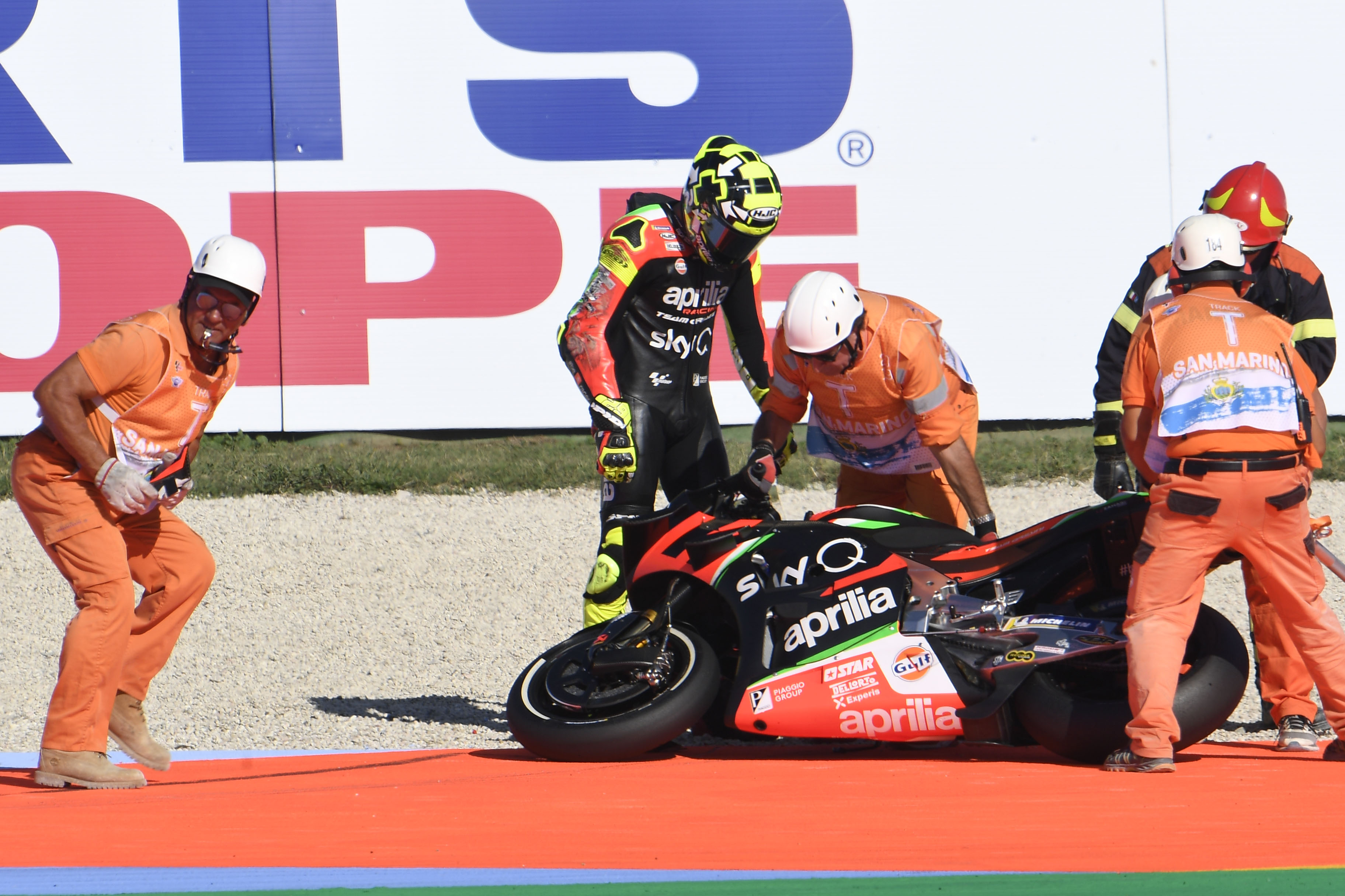 Andrea Iannone crash Misano MotoGP 2019
