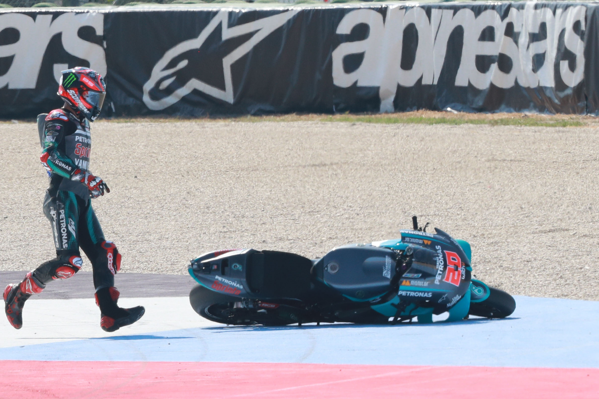 Fabio Quartararo crash Misano