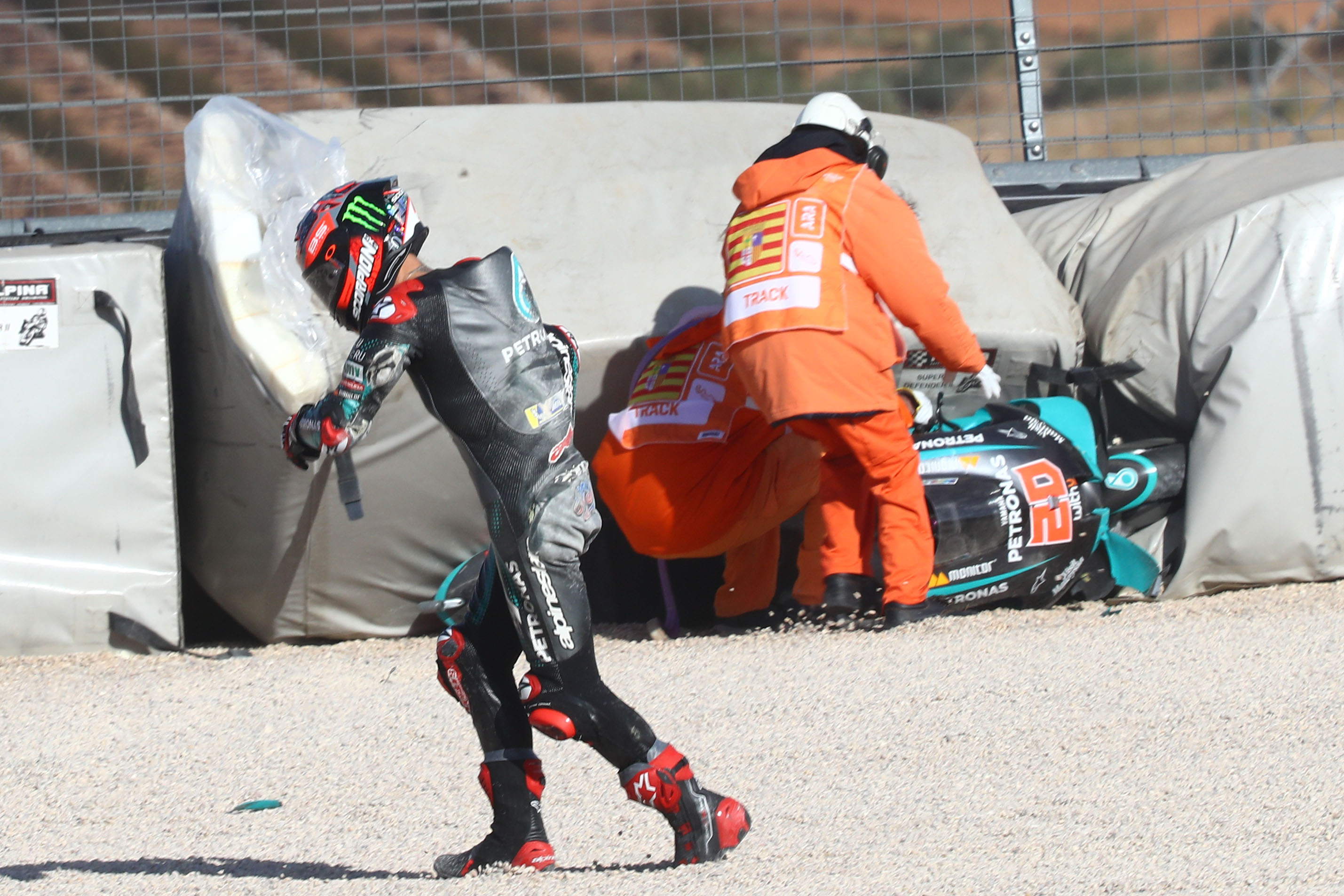 Fabio Quartararo  crash Aragon 2020