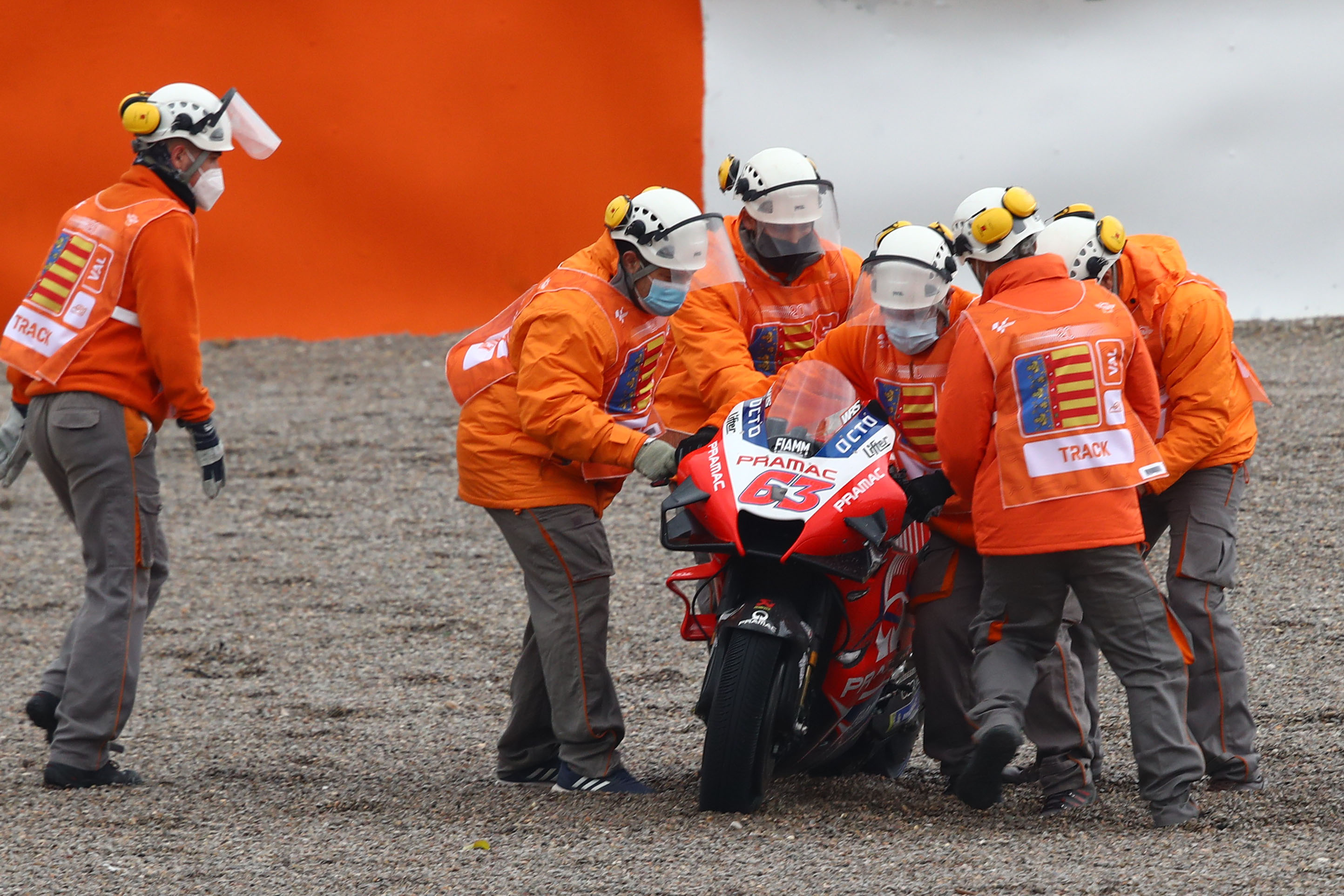 Francesco Bagnaia crash Valencia MotoGP 2020