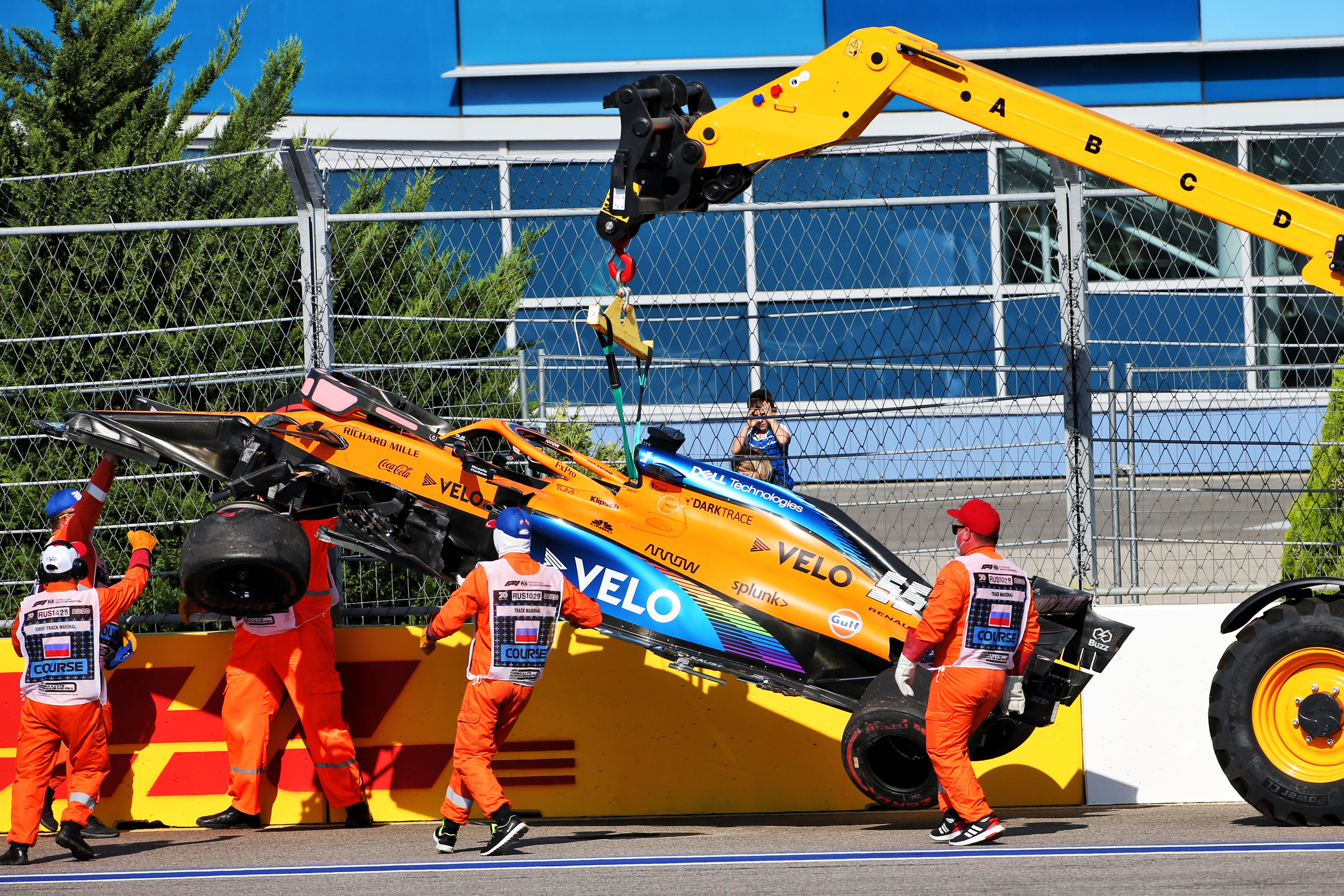 Carlos Sainz Jr McLaren crash Sochi 2020