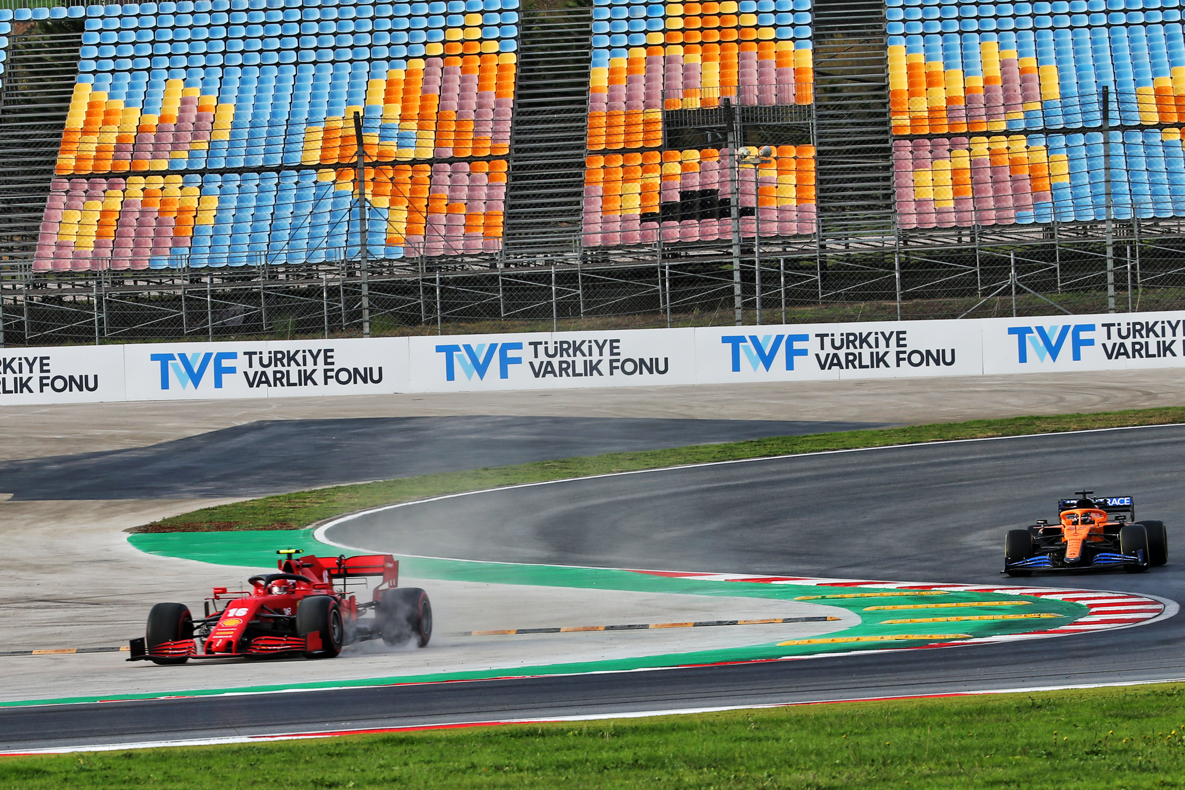 Charles Leclerc Ferrari goes off Turkish Grand Prix practice 2020 Istanbul