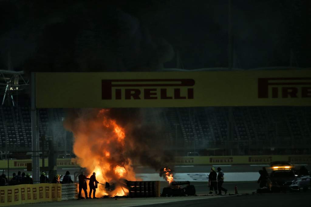 Romain Grosjean crash Bahrain Grand Prix 2020