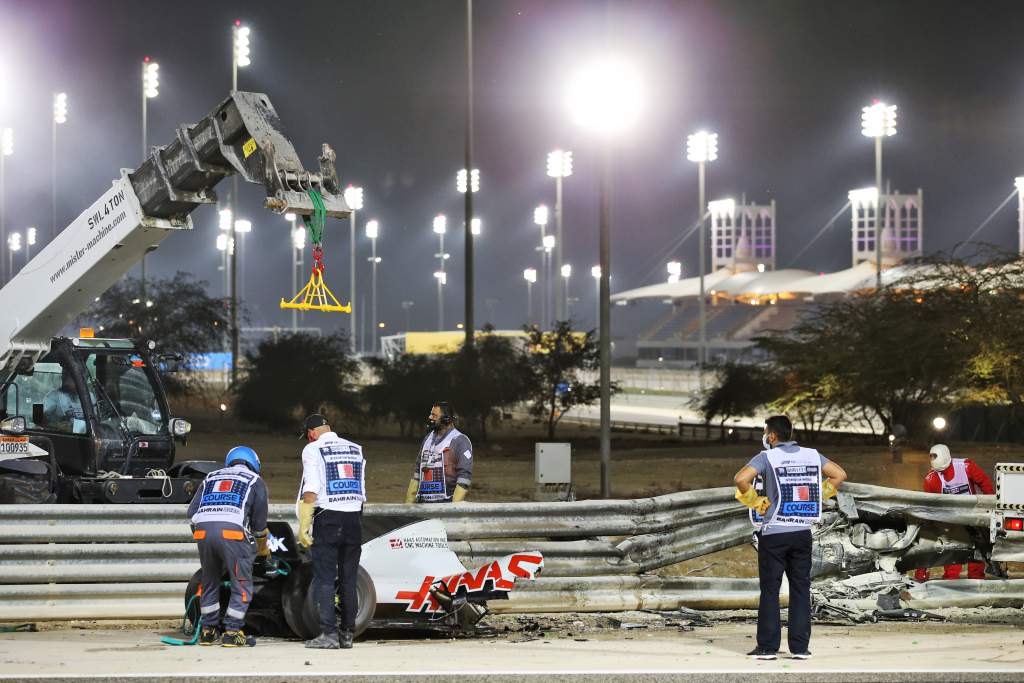 Romain Grosjean crash, Haas, Bahrain GP, F1 2020