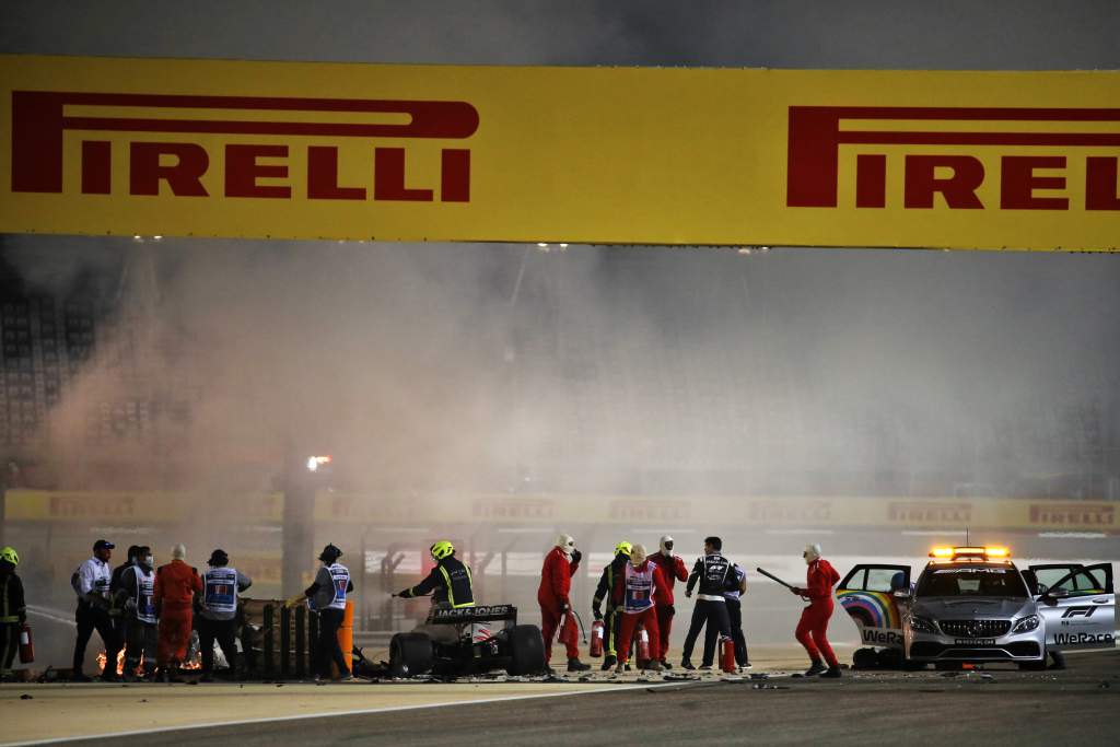 Romain Grosjean crash Bahrain Grand Prix 2020