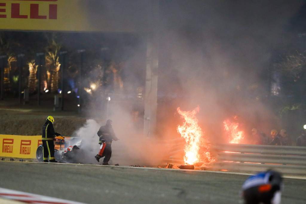 Romain Grosjean crash Bahrain Grand Prix 2020