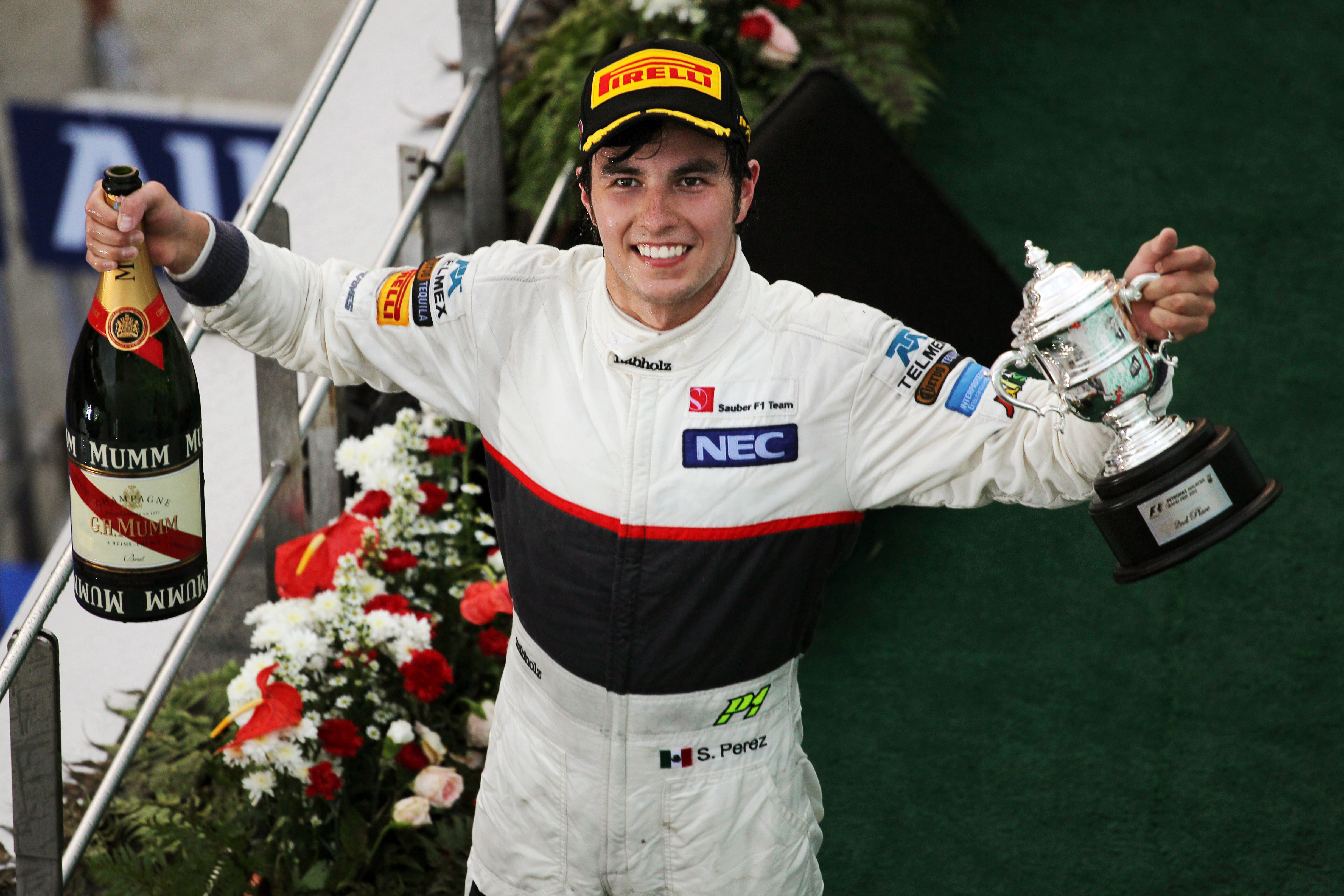 Sergio Perez, Sauber, Malaysian GP podium, F1 2012