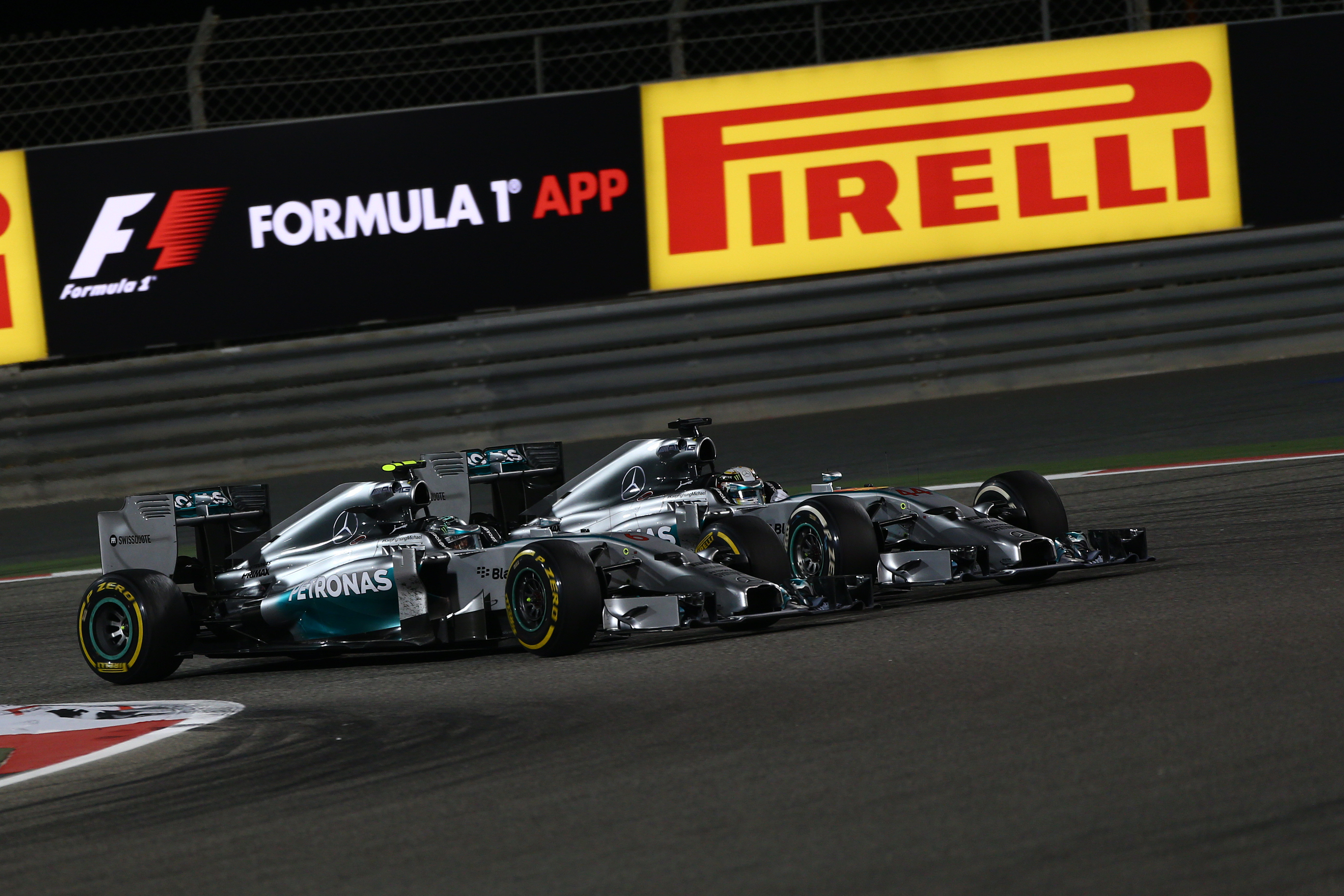 Lewis Hamilton Nico Rosberg Mercedes Bahrain Grand Prix 2014