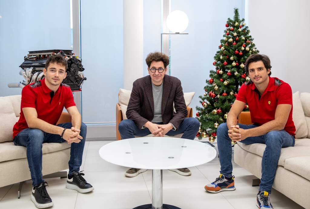 Charles Leclerc Mattia Binotto Carlos Sainz Jr