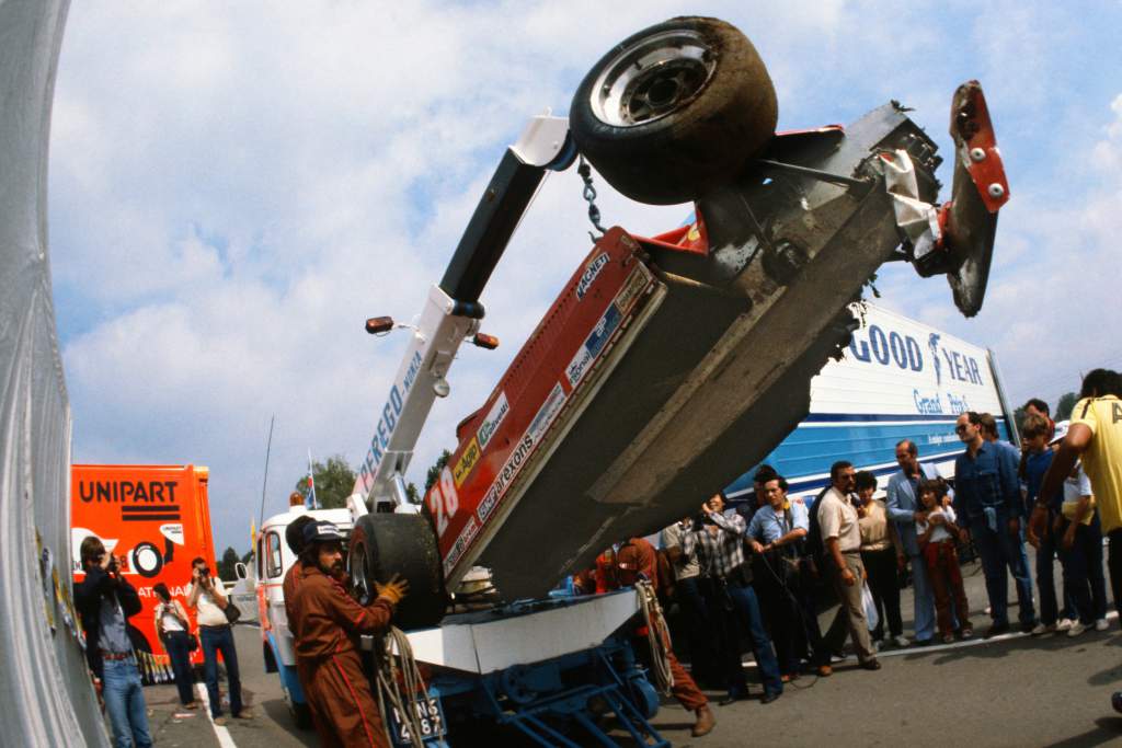 Didier Pironi Ferrari practice crash Italian Grand Prix 1981 Monza